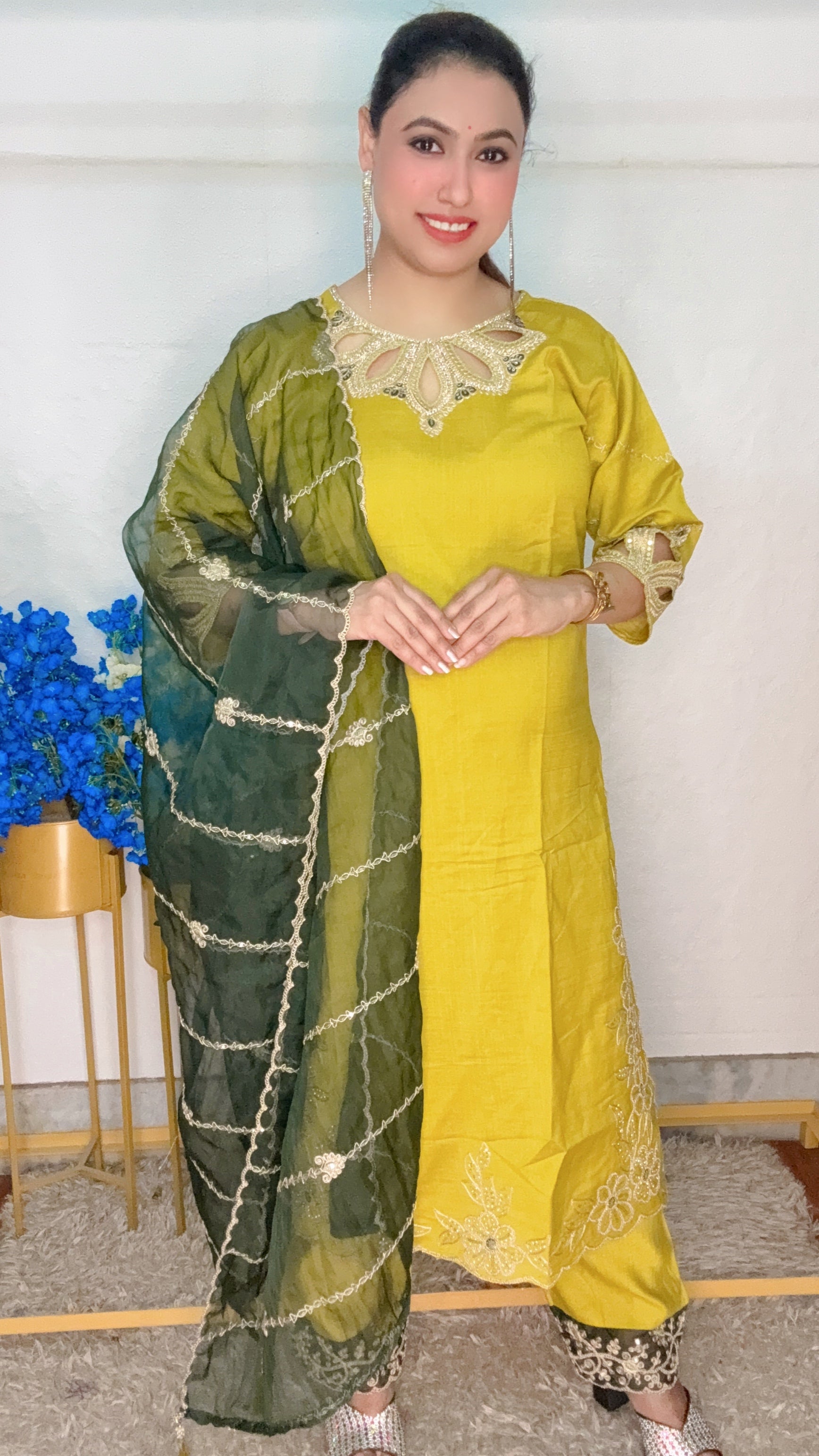 Gala Cutwork With Handwork 3pcs Set