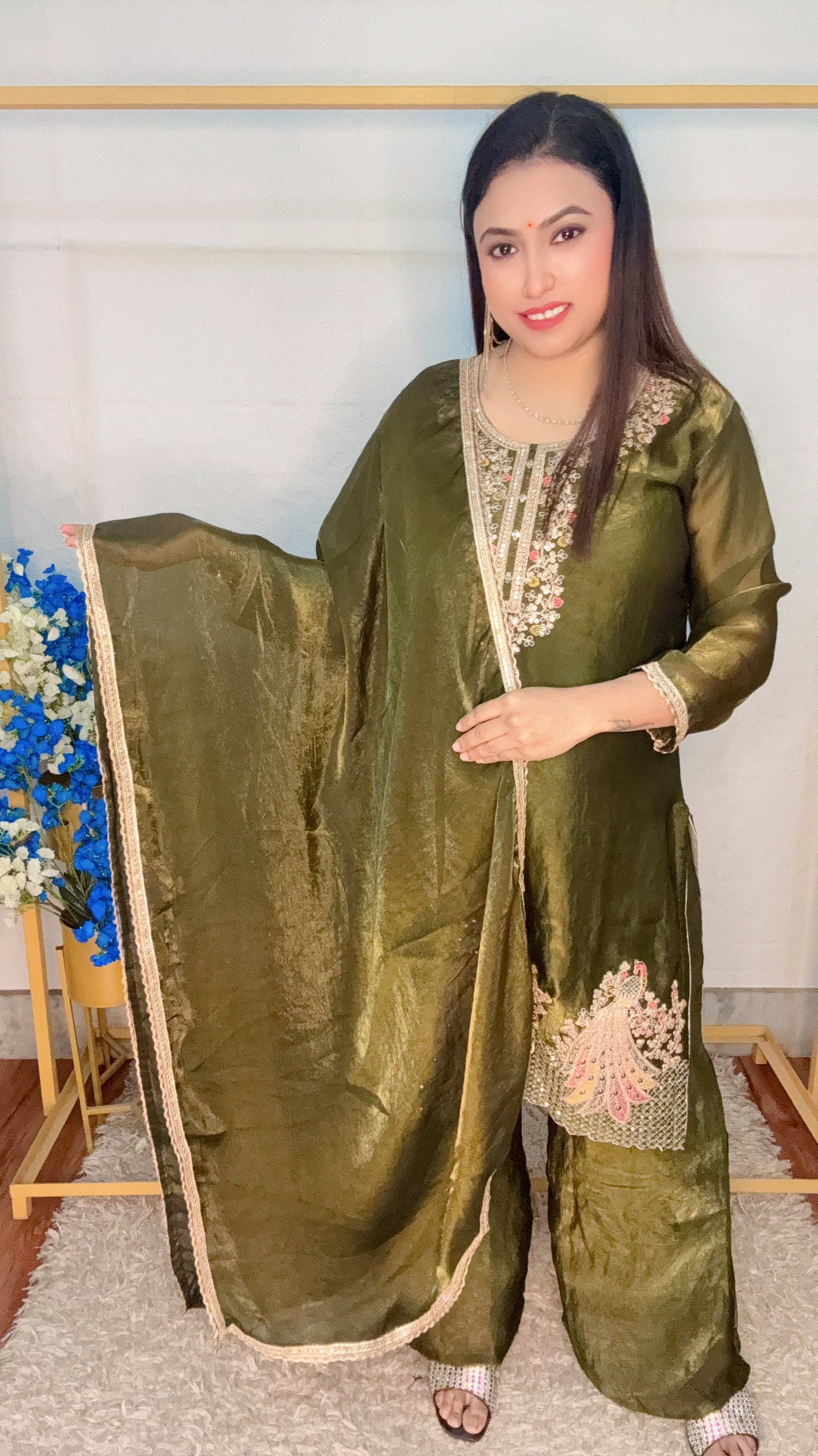 Peacock Daman 3pcs Suit