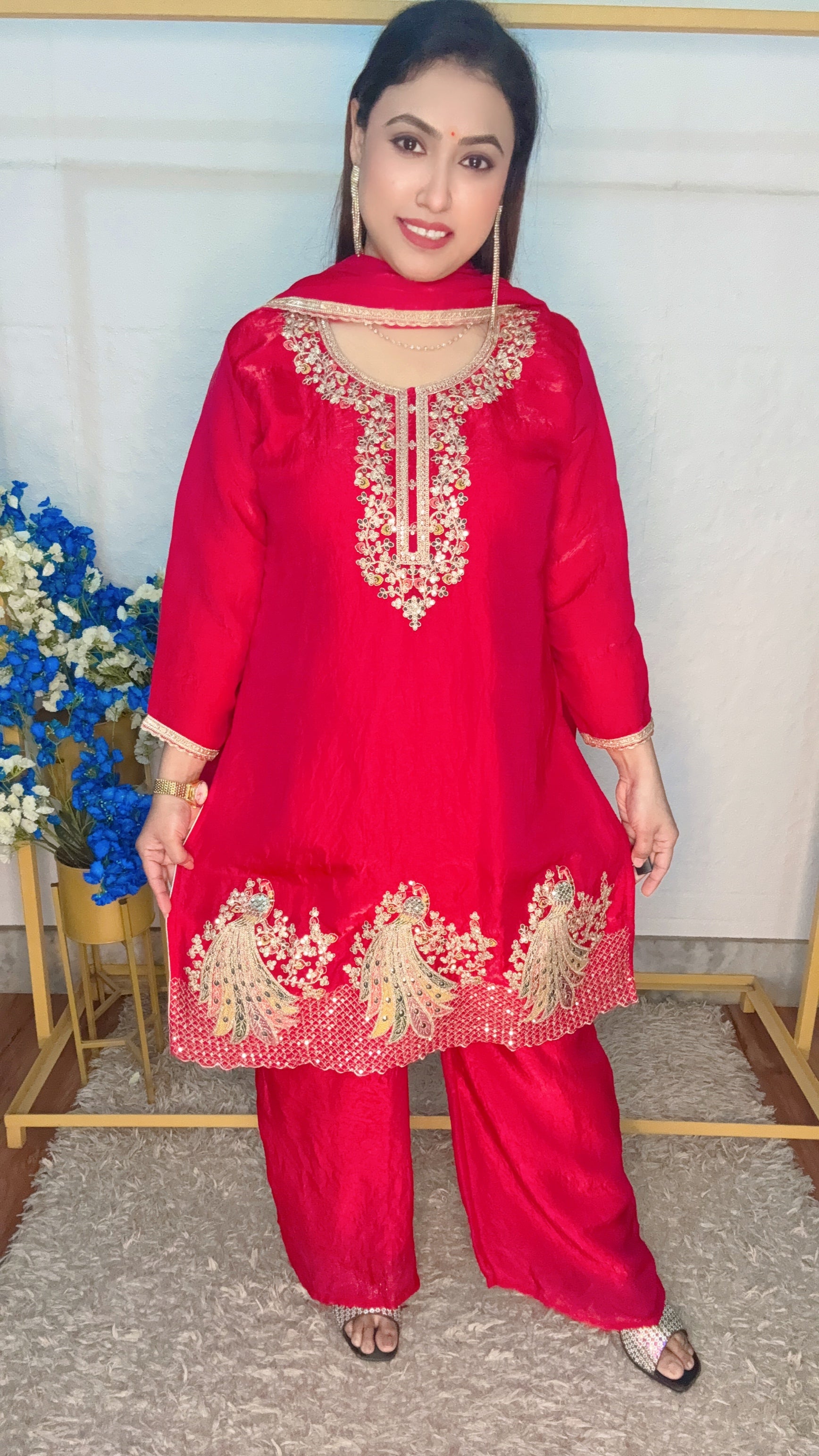 Peacock Daman 3pcs Suit