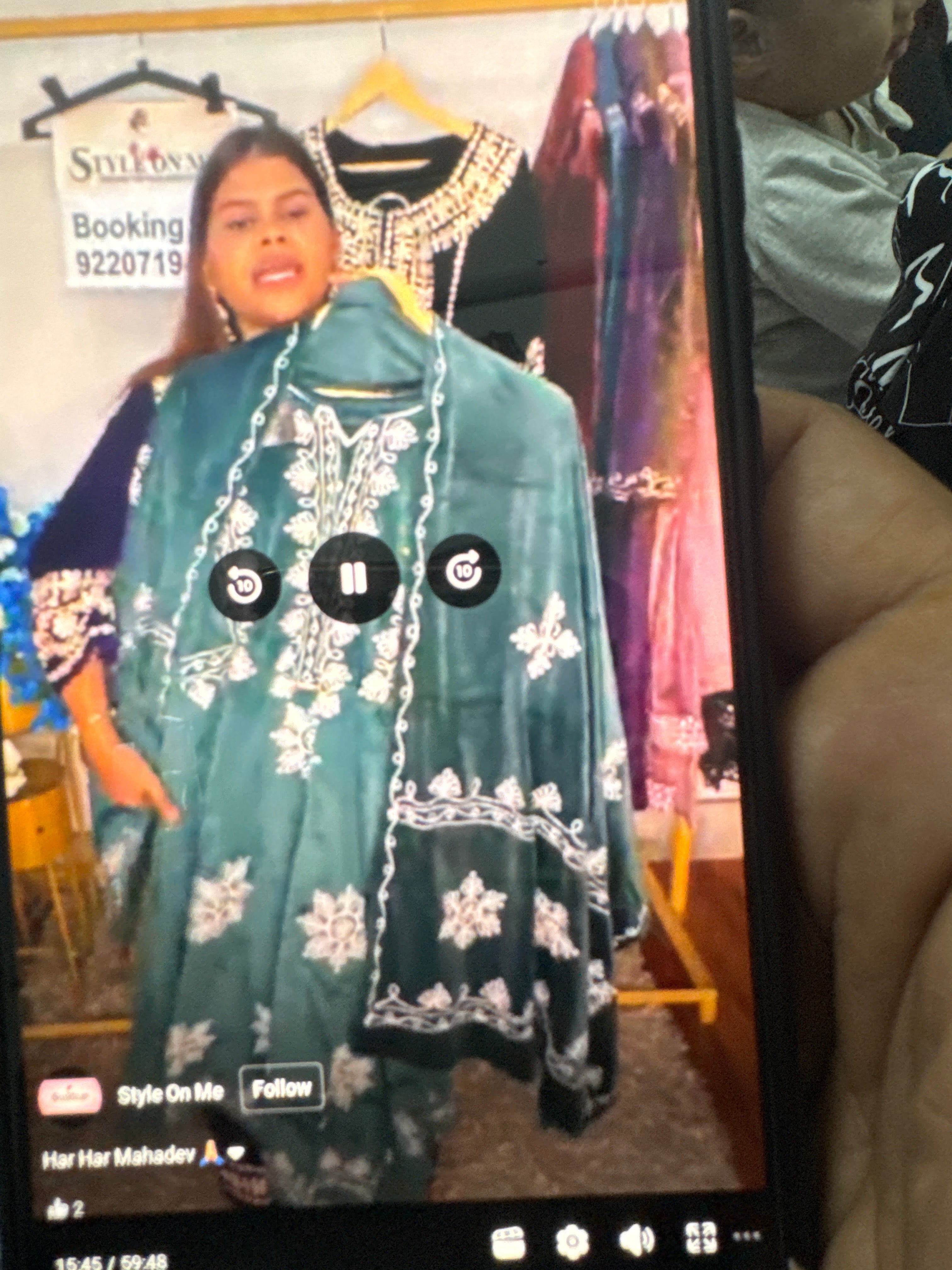 Warm Velvet Thread Work 3pcs Suit