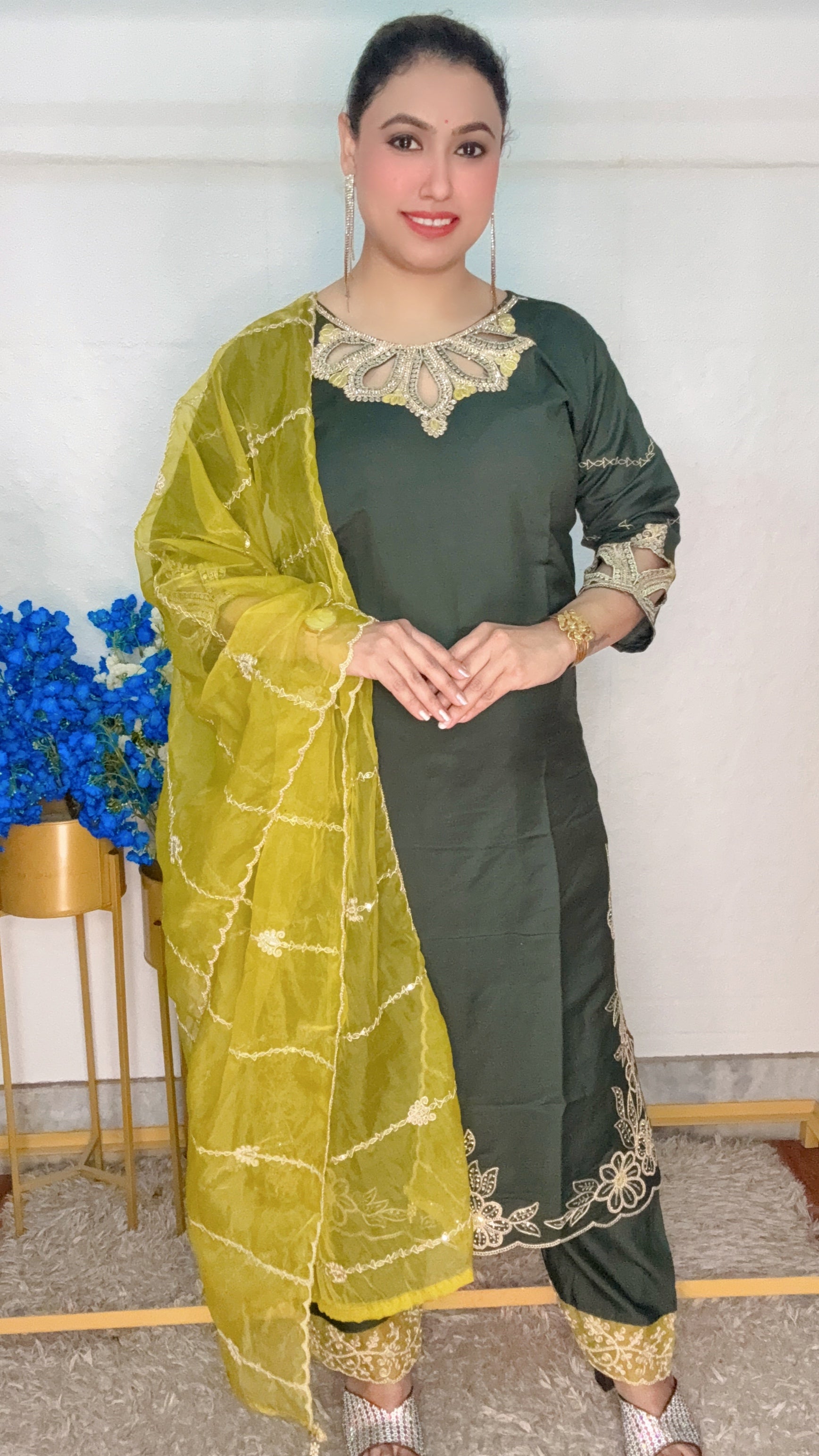 Gala Cutwork With Handwork 3pcs Set