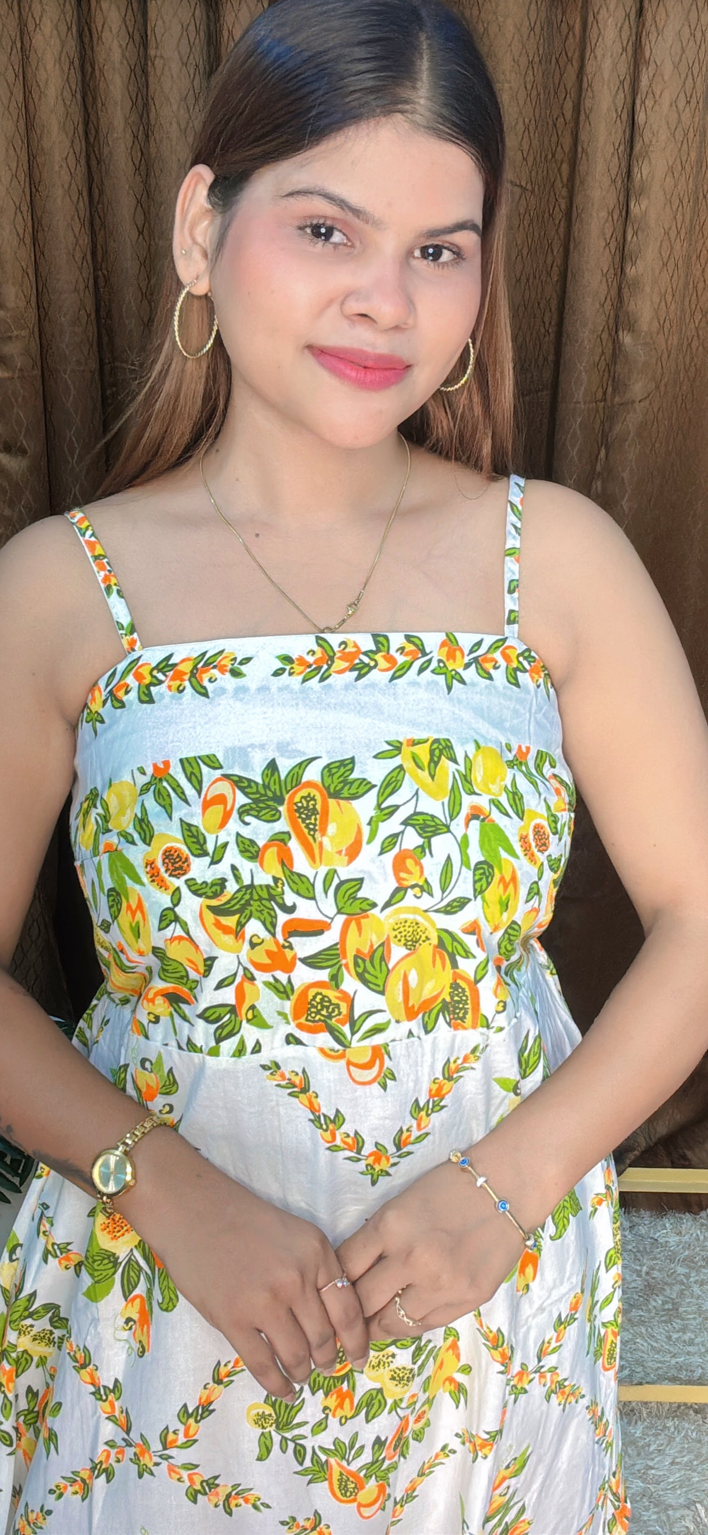 Blossom Breeze Cotton Full Length Dress