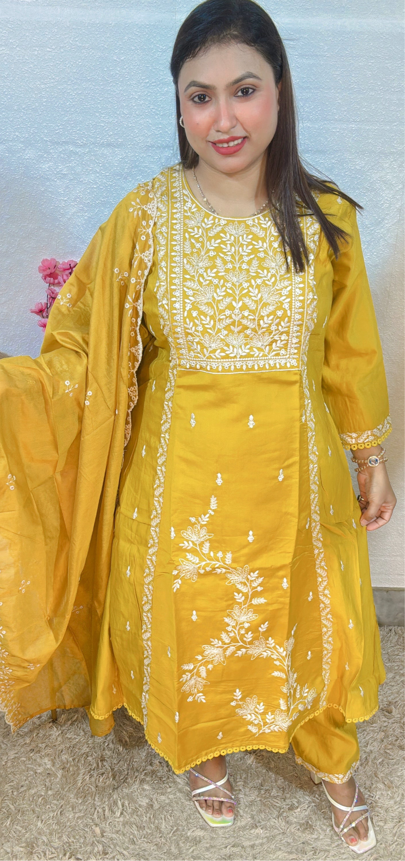 Embroidered Anarkali Suit Set