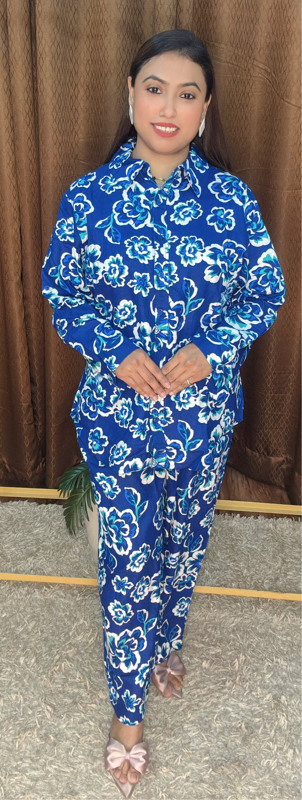 Digital floral print cord sets