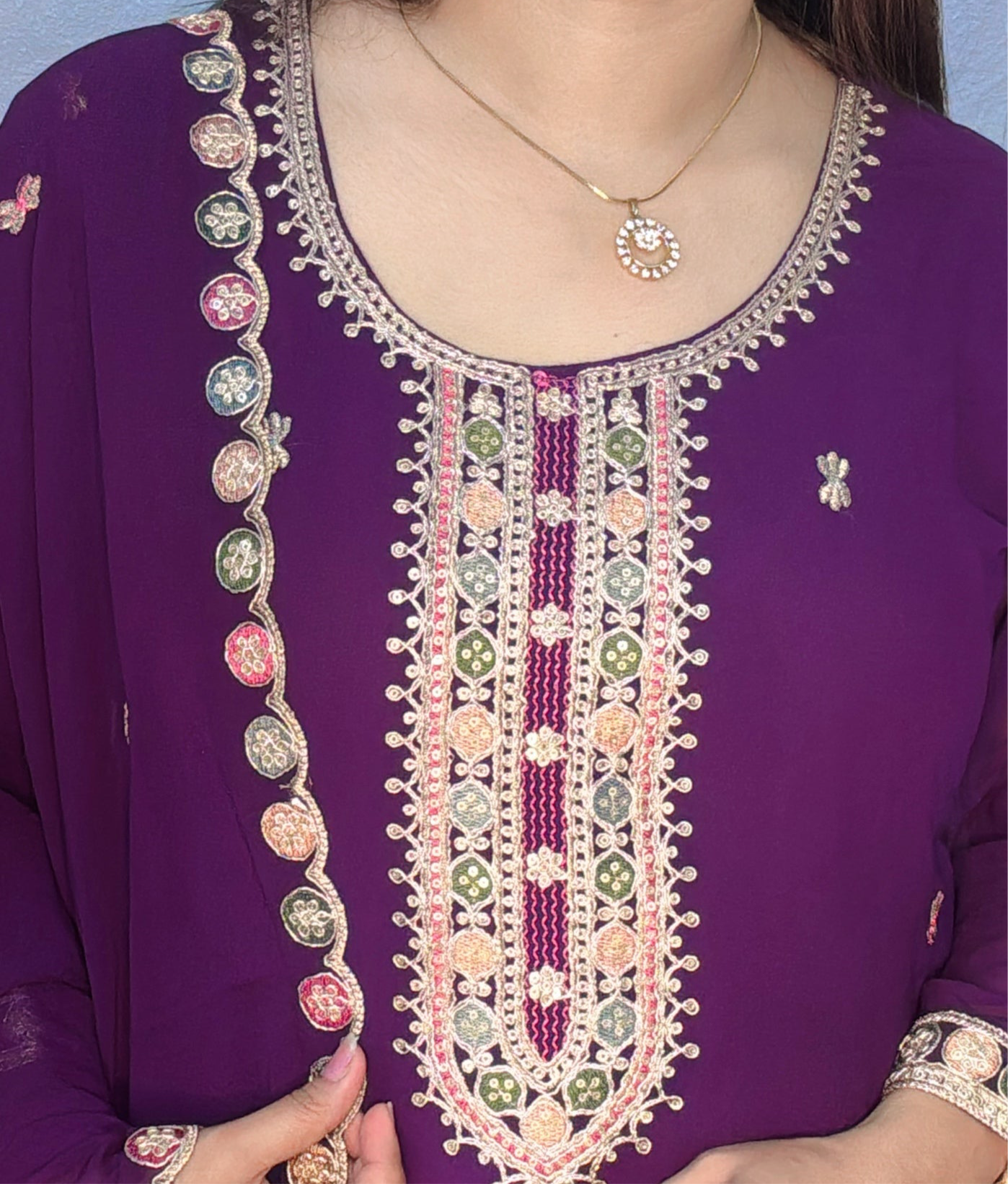 Heavy Sharara With Zari Embroidered Georgette Suit Set