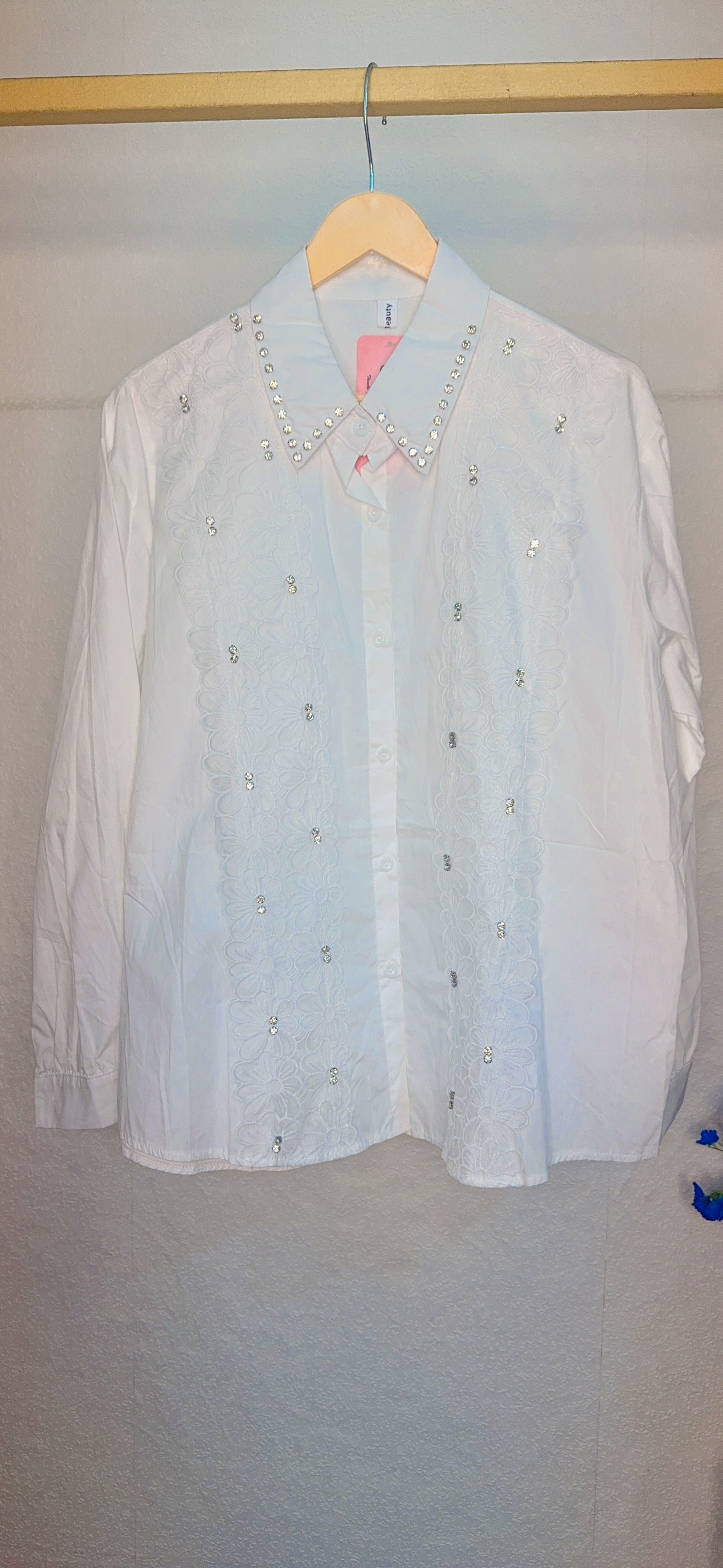 Lace Design With Stud Work Cotton Shirts