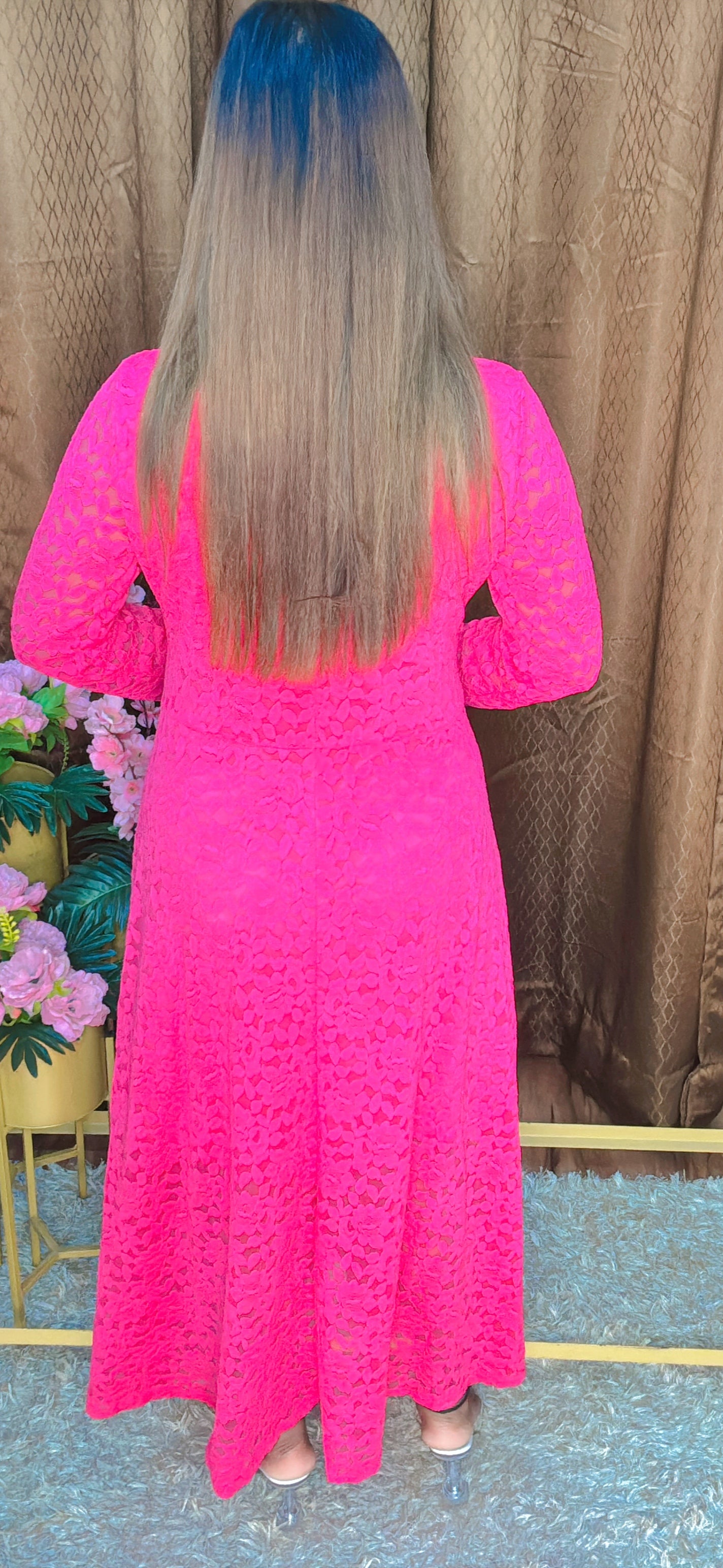 Lace Bloom full length Dress