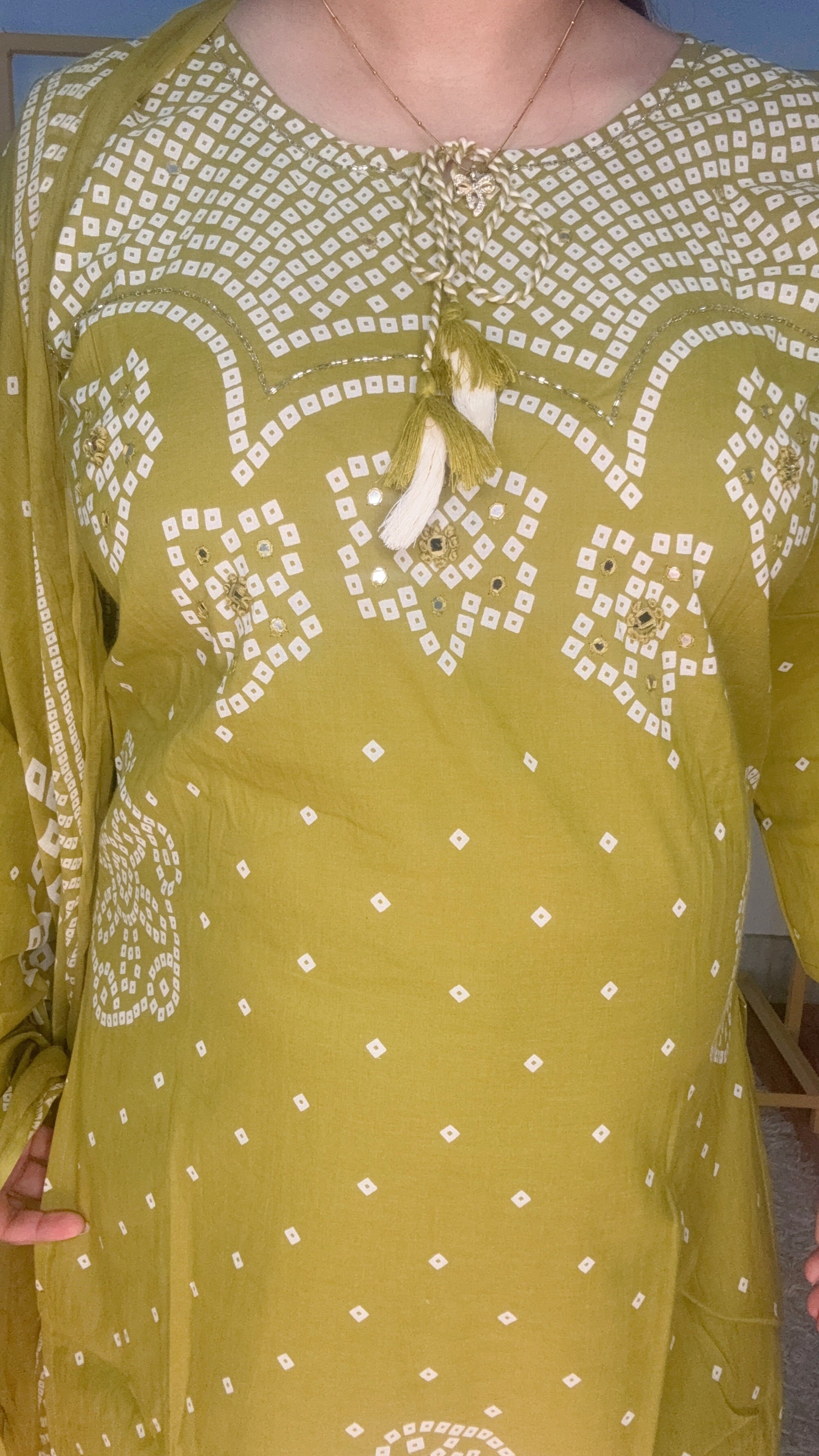 New bandhini print pure cotton suit set