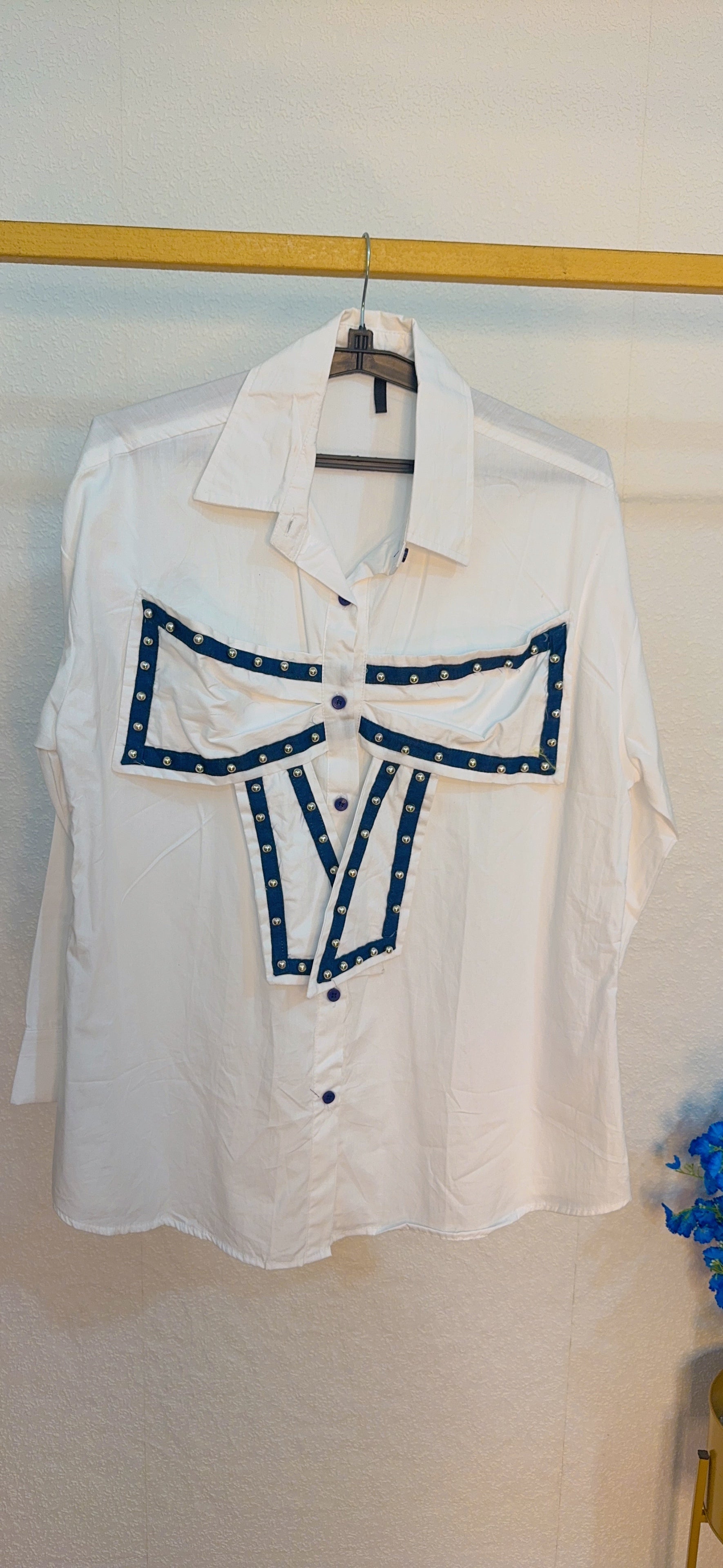 Pure Cotton Front Bow Design Shirt