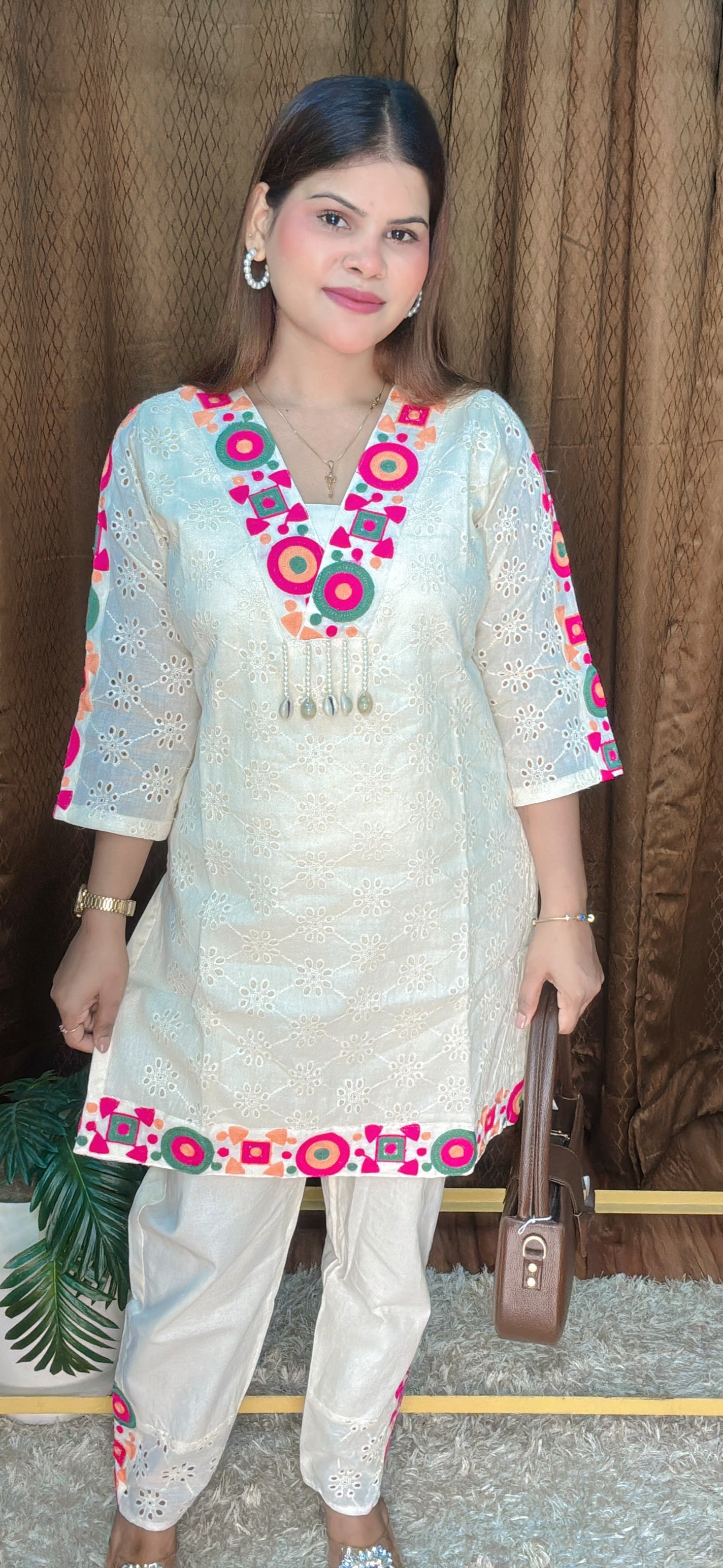 Multi Colour Pop Shifli kurta Cord Set