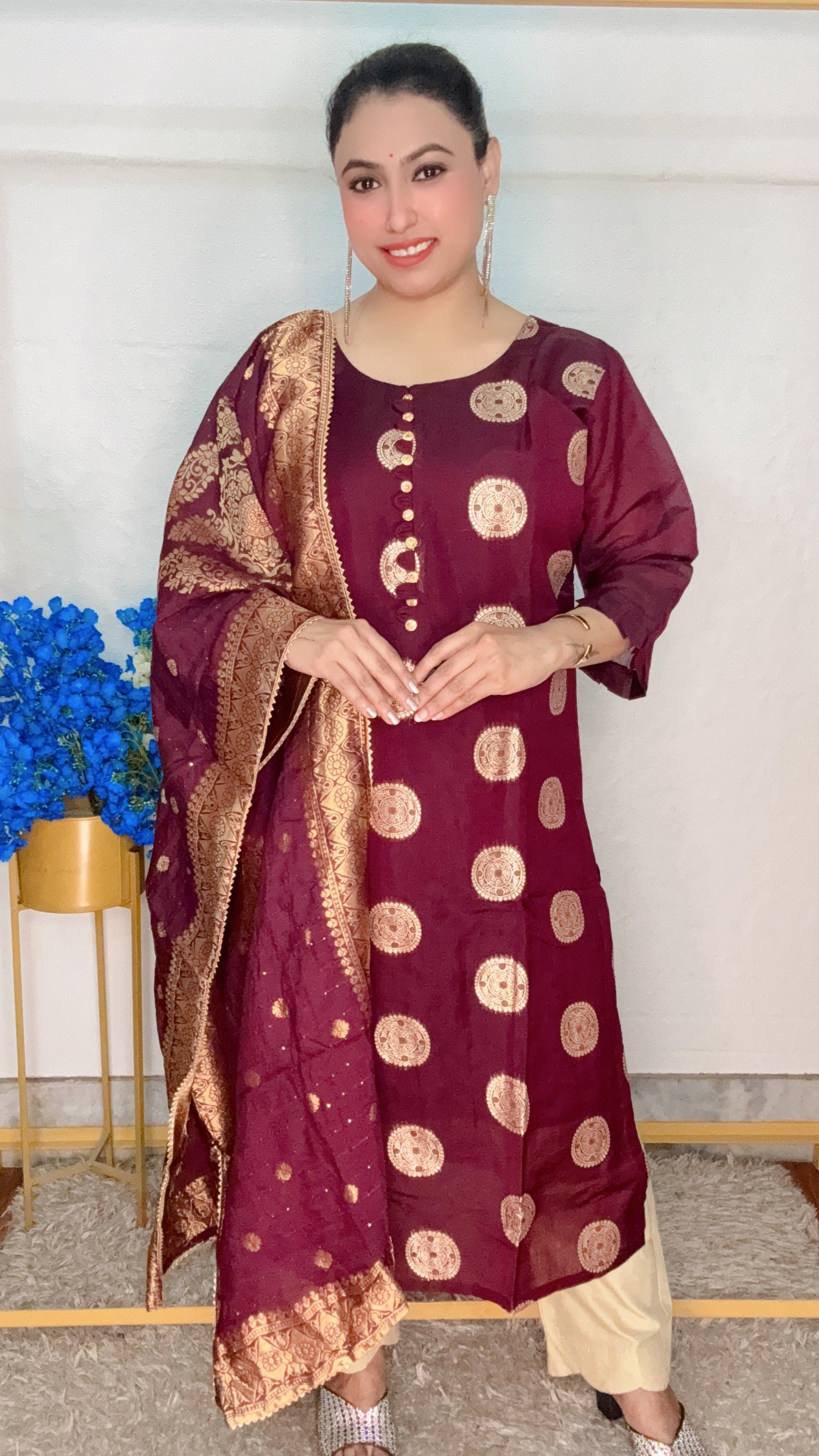 Chanderi silk 3pcs set