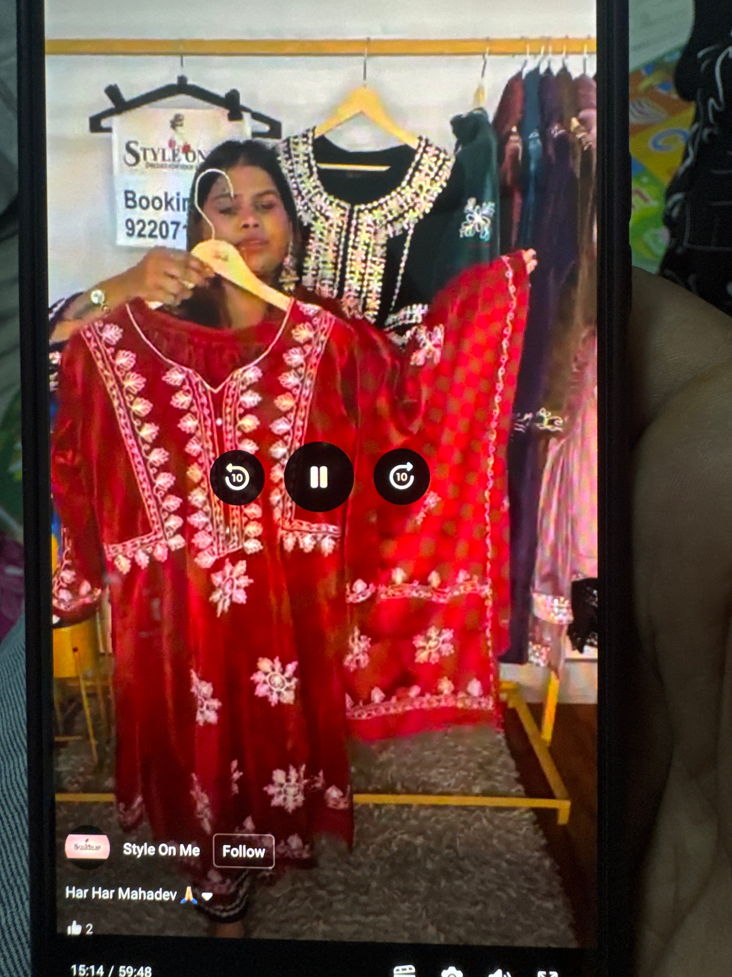 Warm Velvet Thread Work 3pcs Suit