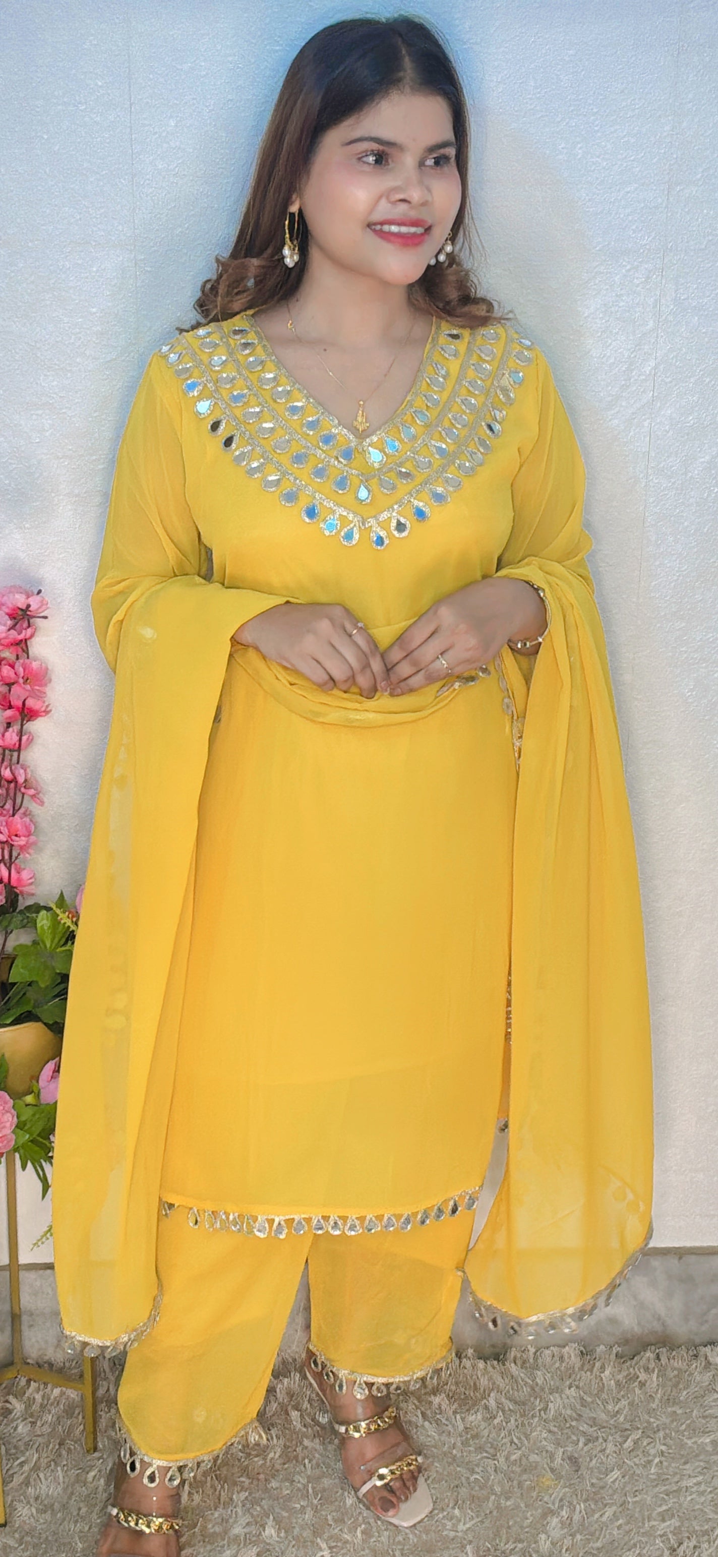 Mirror Work Georgette Suit Set