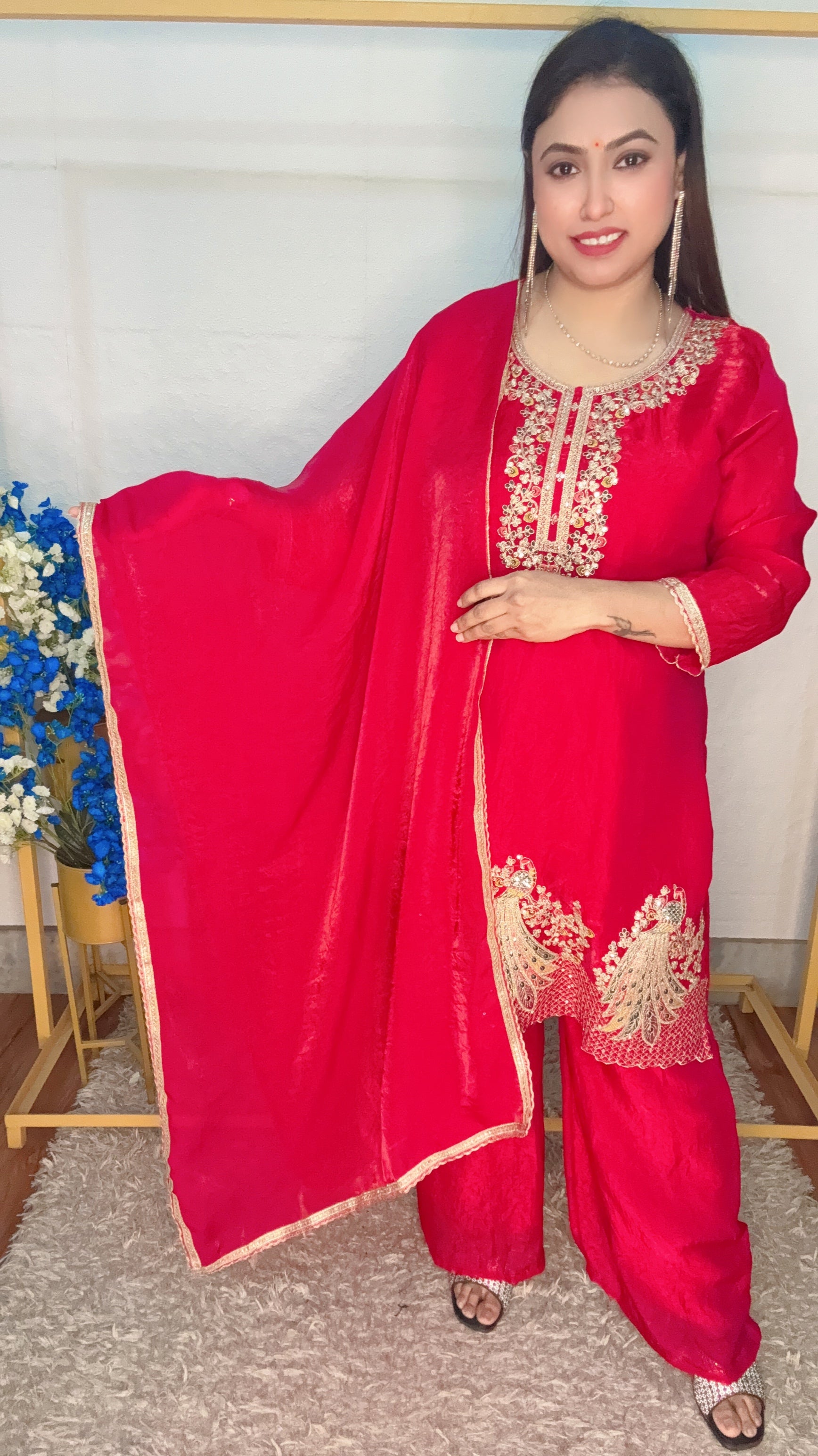 Peacock Daman 3pcs Suit