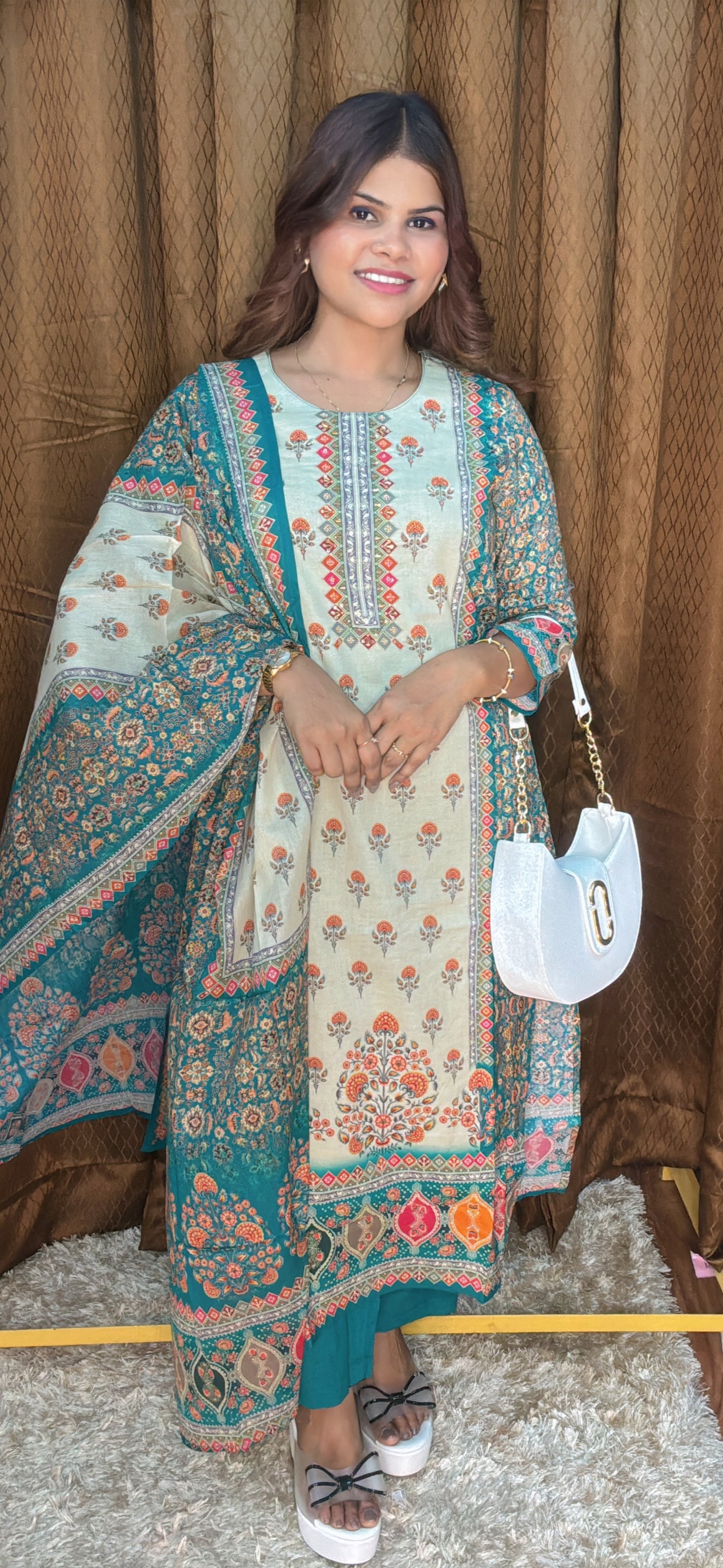 Digital Printed Pure Cotton Suit Set With Dupatta