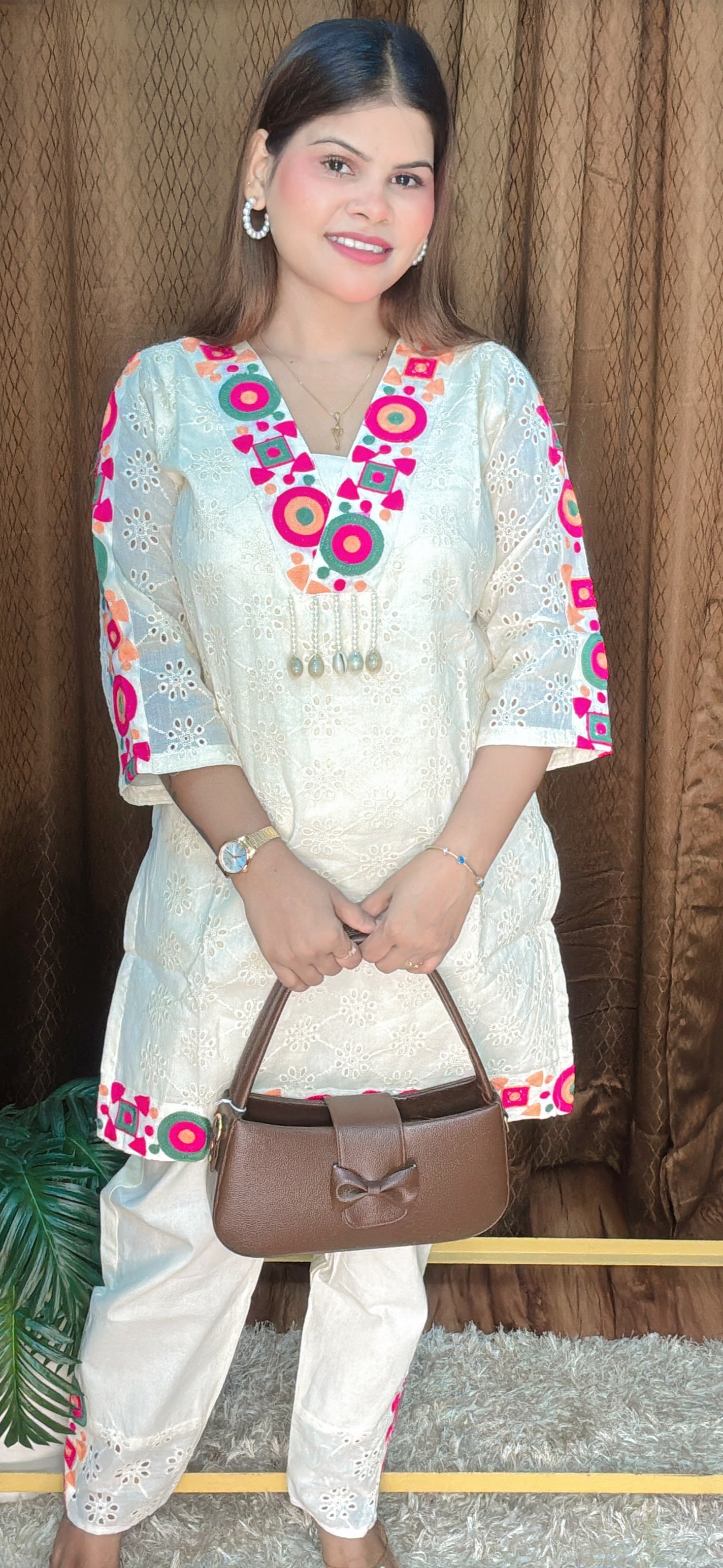 Multi Colour Pop Shifli kurta Cord Set