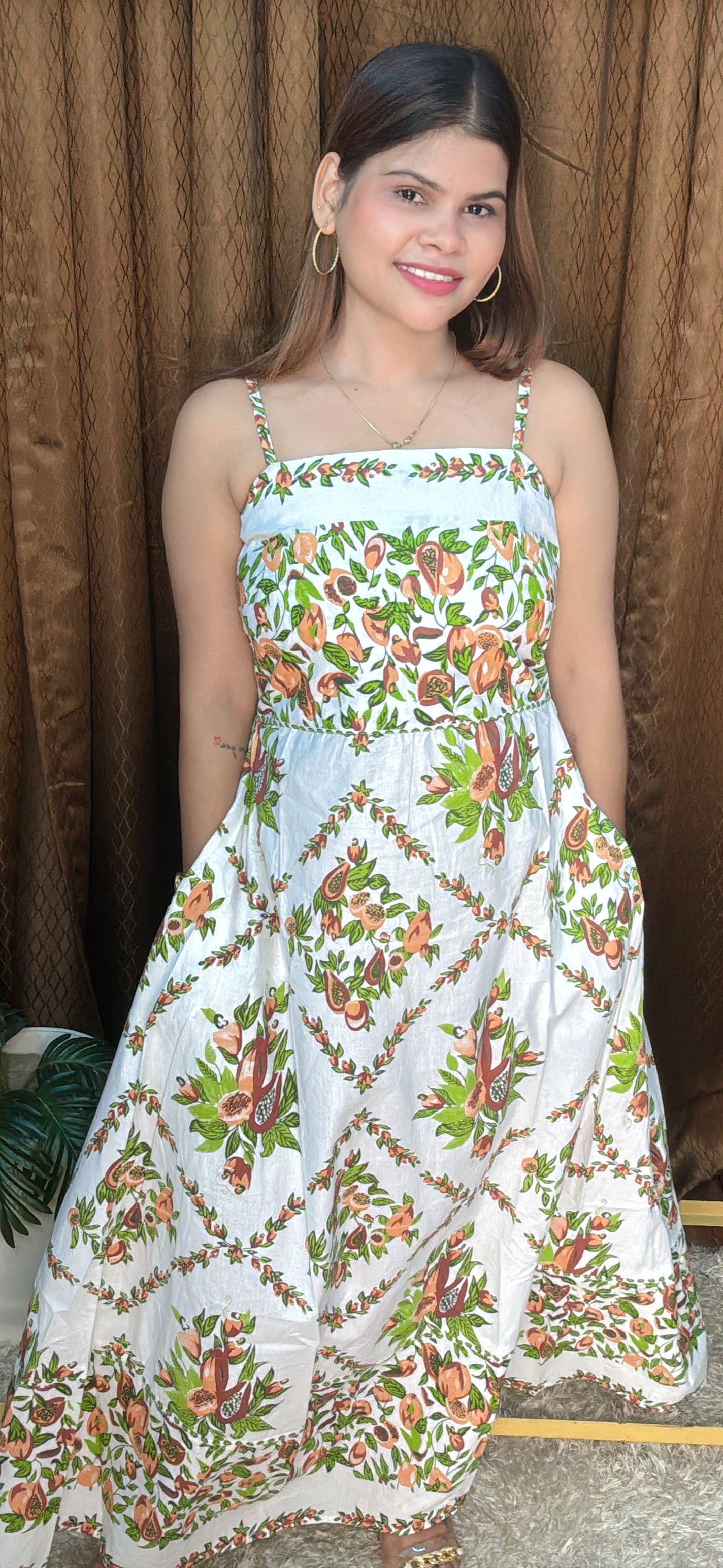 Blossom Breeze Cotton Full Length Dress