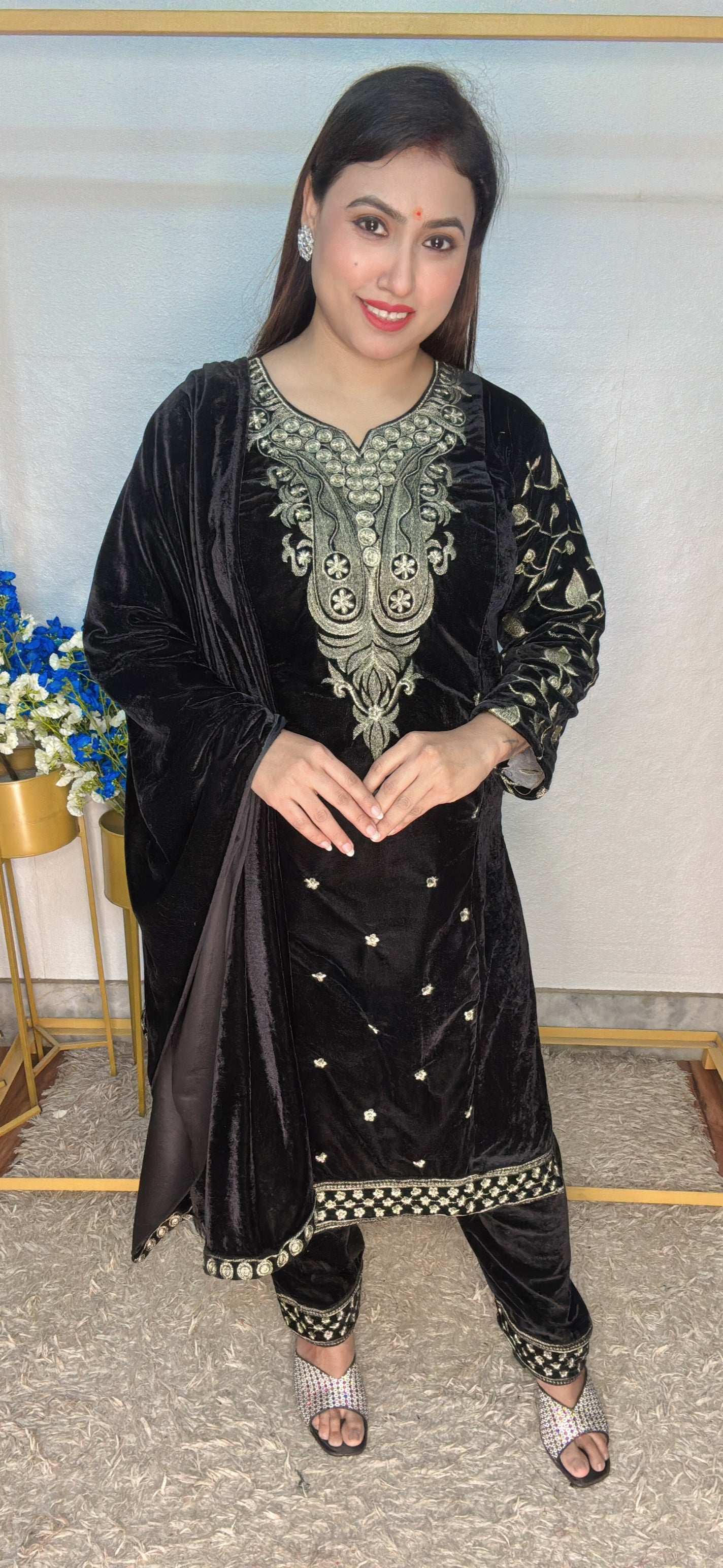 Velvet Machine Work Embroidery