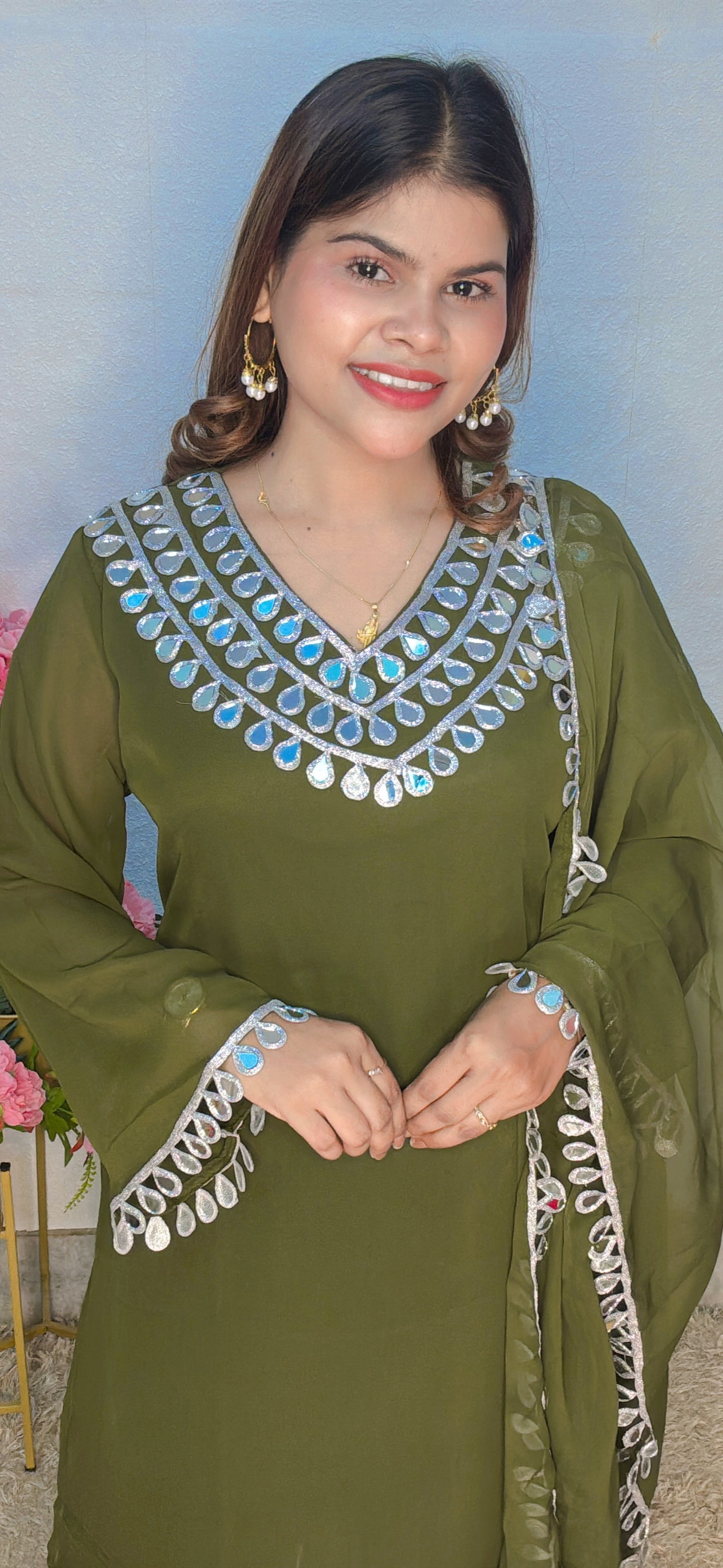 Mirror Work Georgette Suit Set