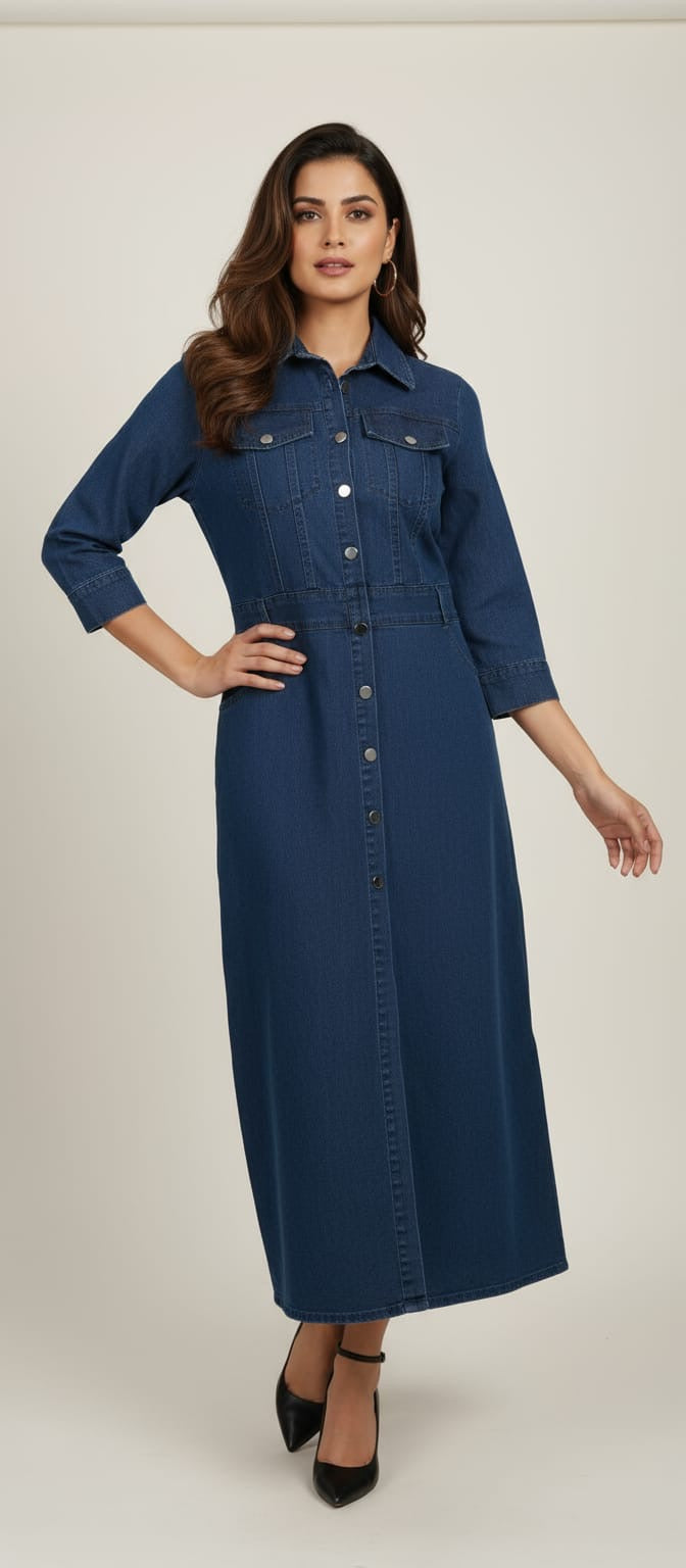 Denim Long Dress