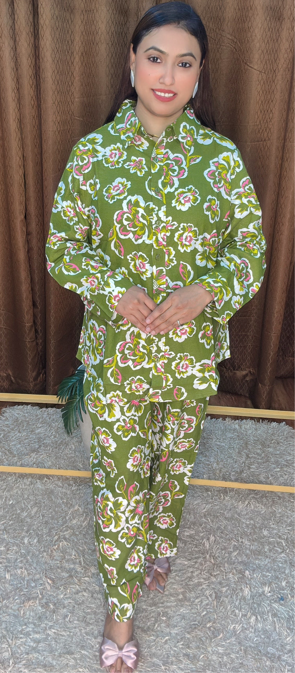 Digital floral print cord sets