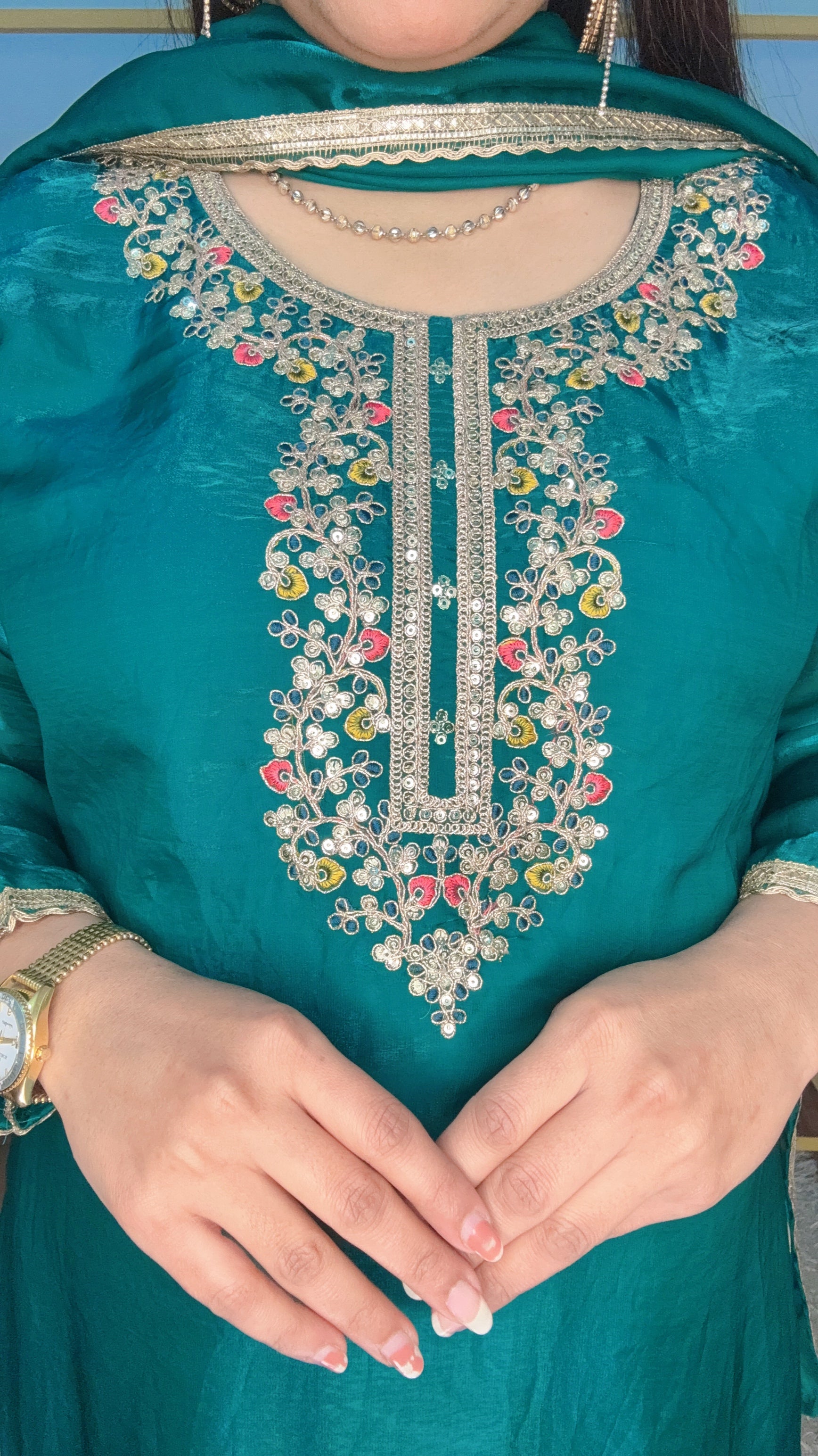 Peacock Daman 3pcs Suit