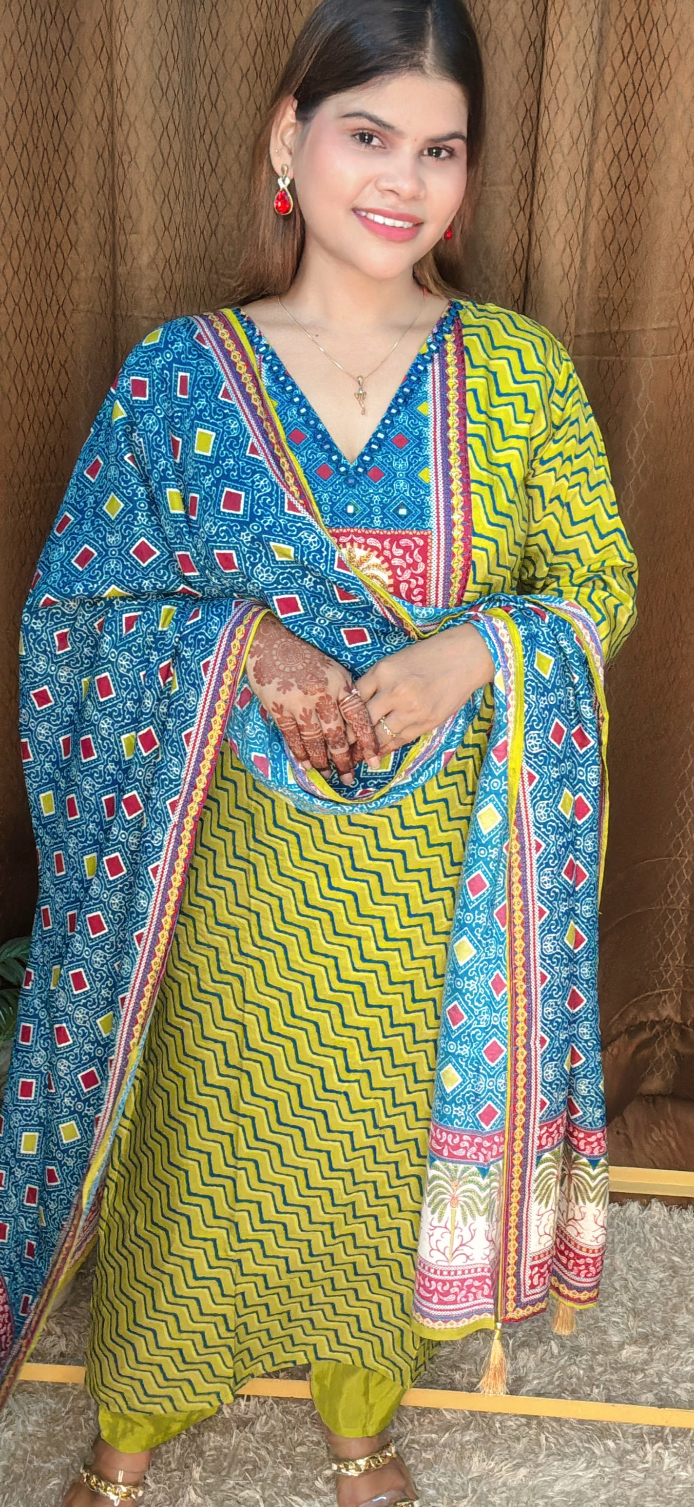 Vibrant Ethnic Fusion Cotton 3pcs Set