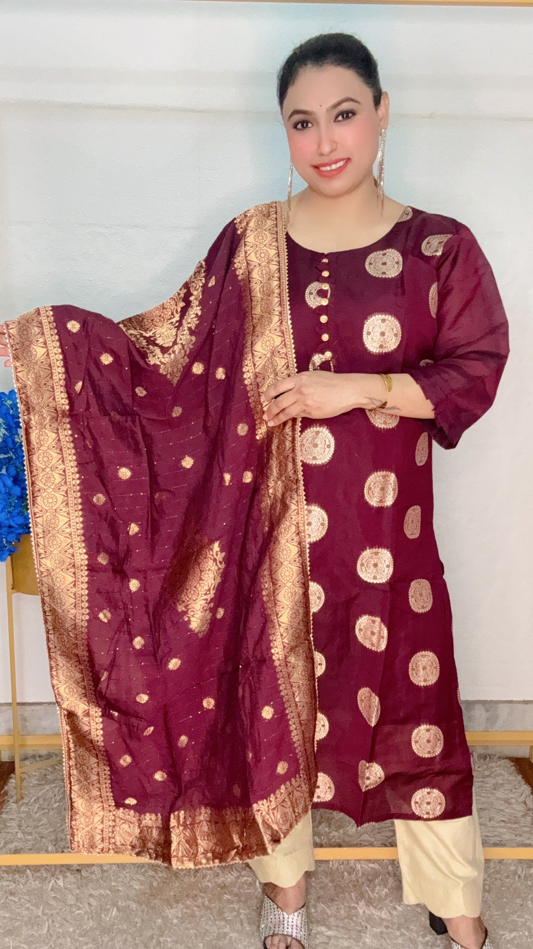 Chanderi silk 3pcs set