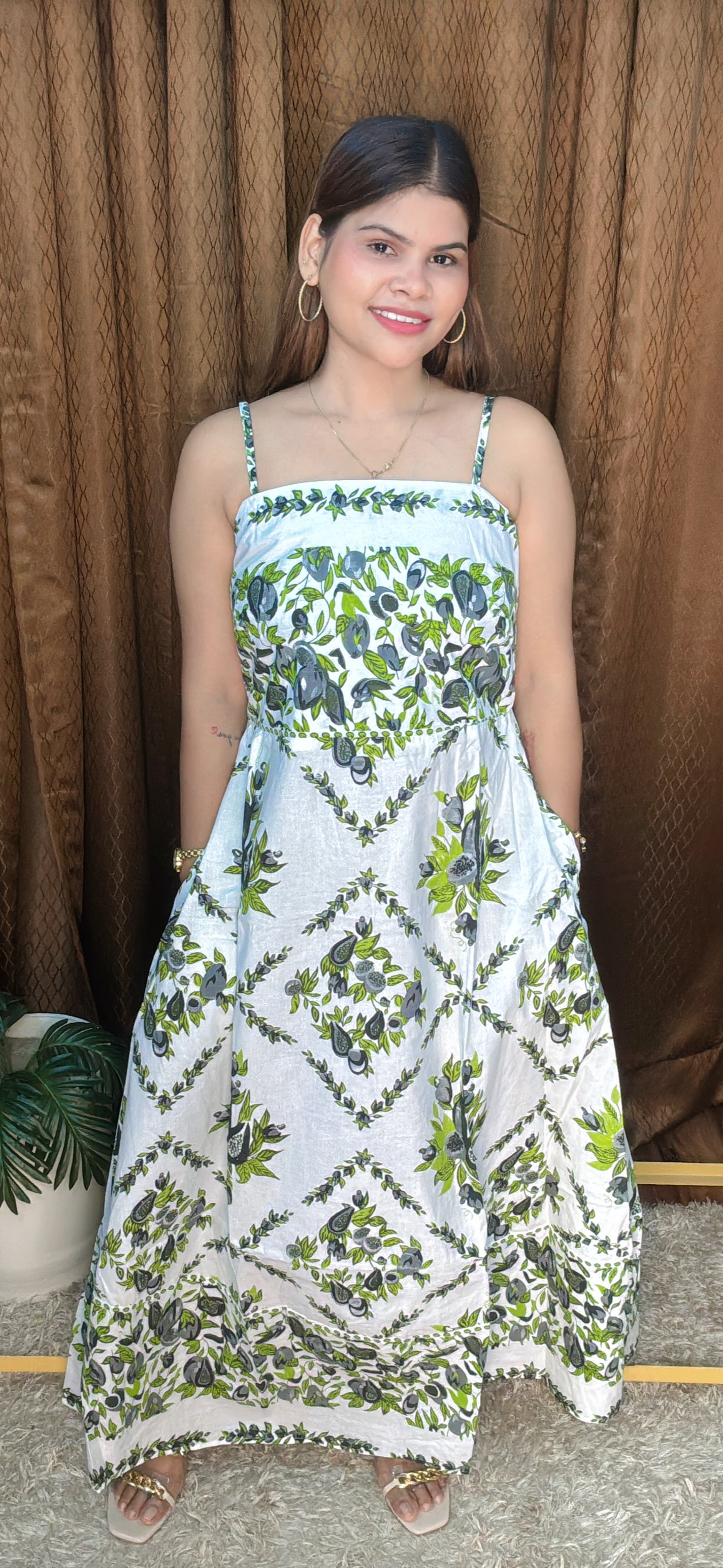 Blossom Breeze Cotton Full Length Dress