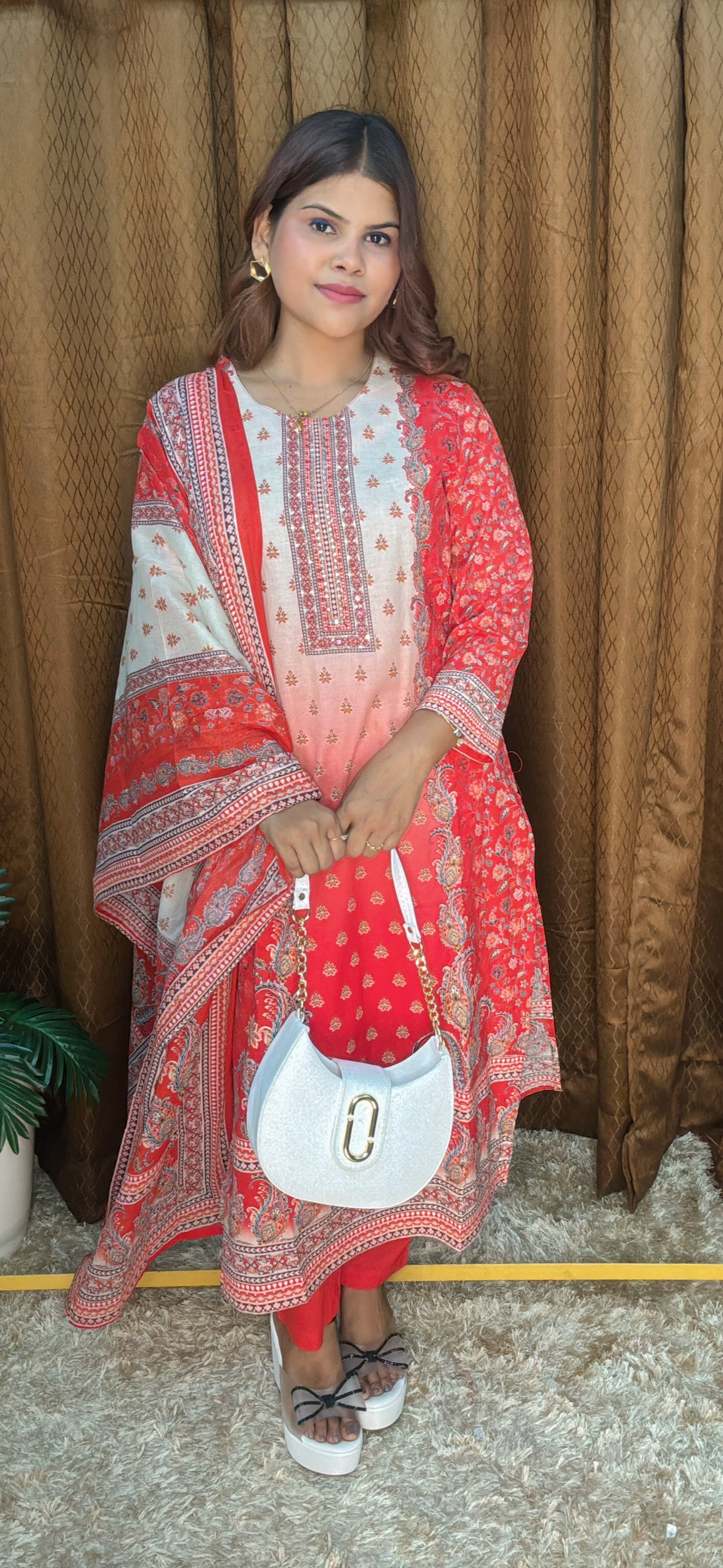 Digital Printed Pure Cotton Suit Set With Dupatta