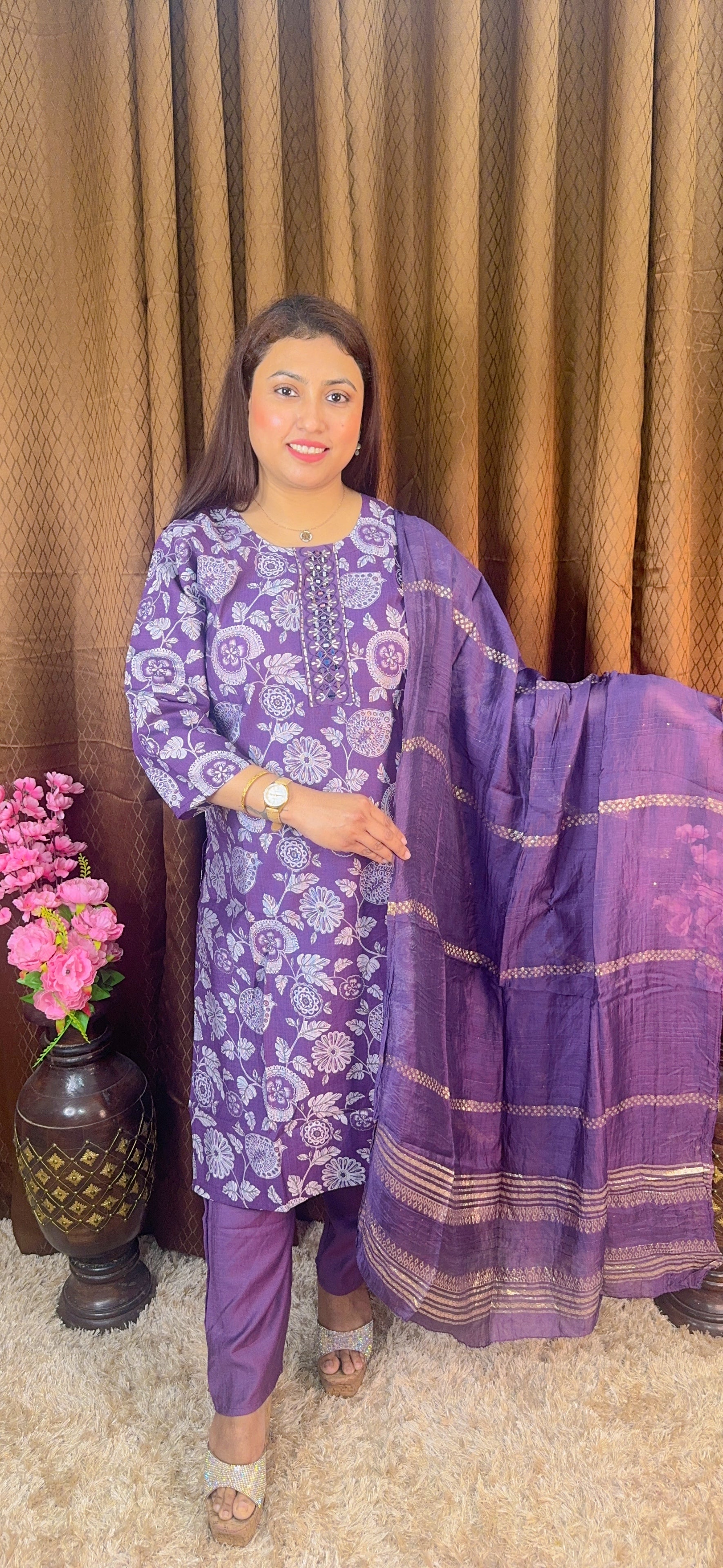 Round Neck Digital Printed Suit Set