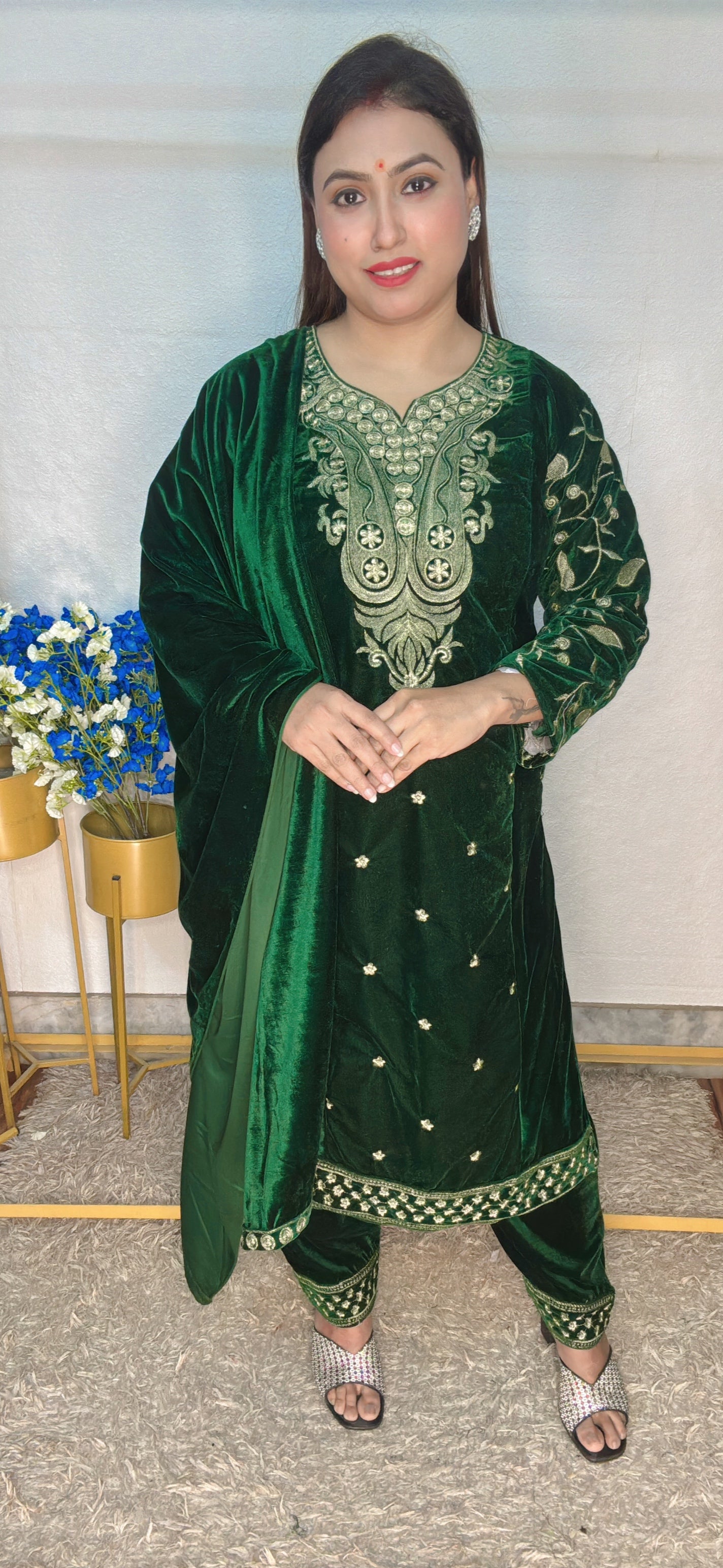 Velvet Machine Work Embroidery