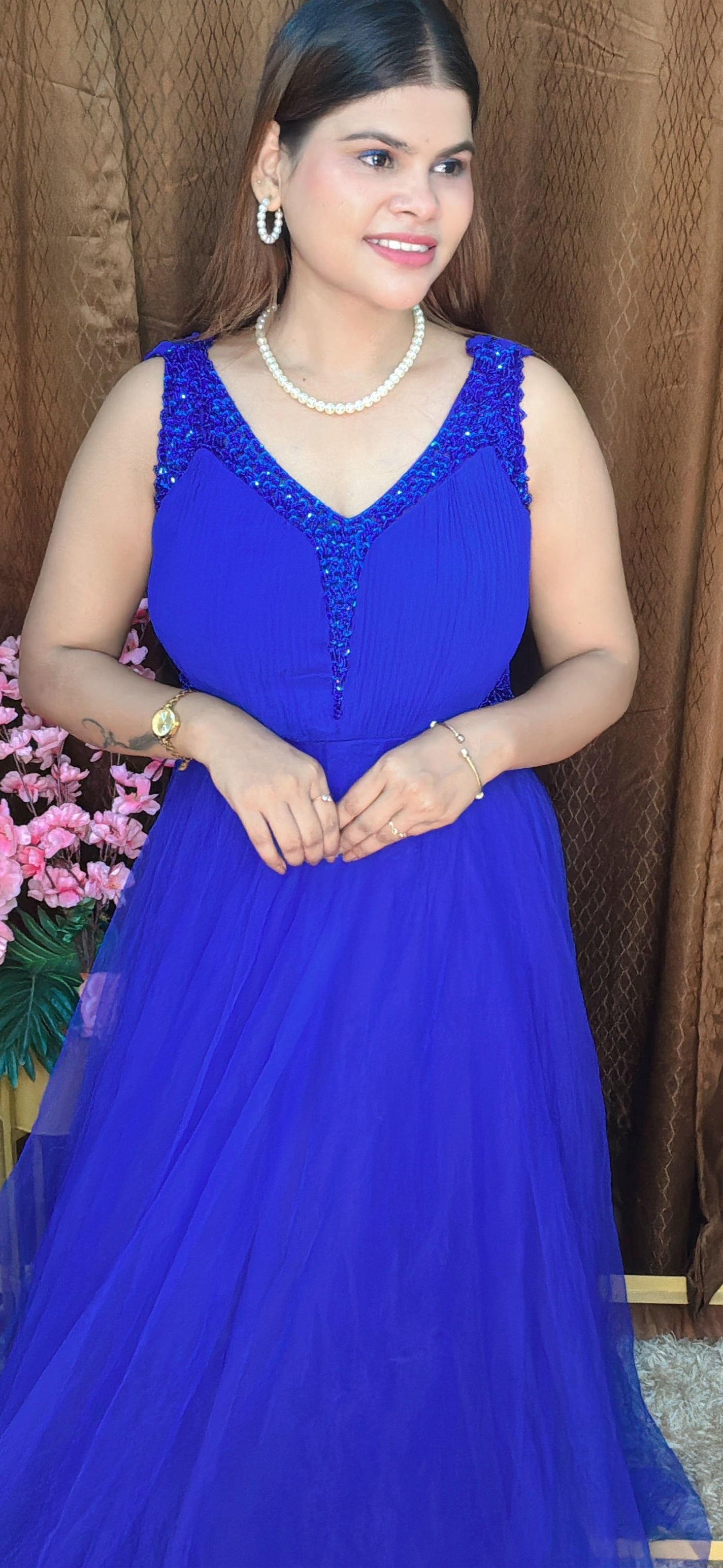 Royal Sapphire Evening Gown