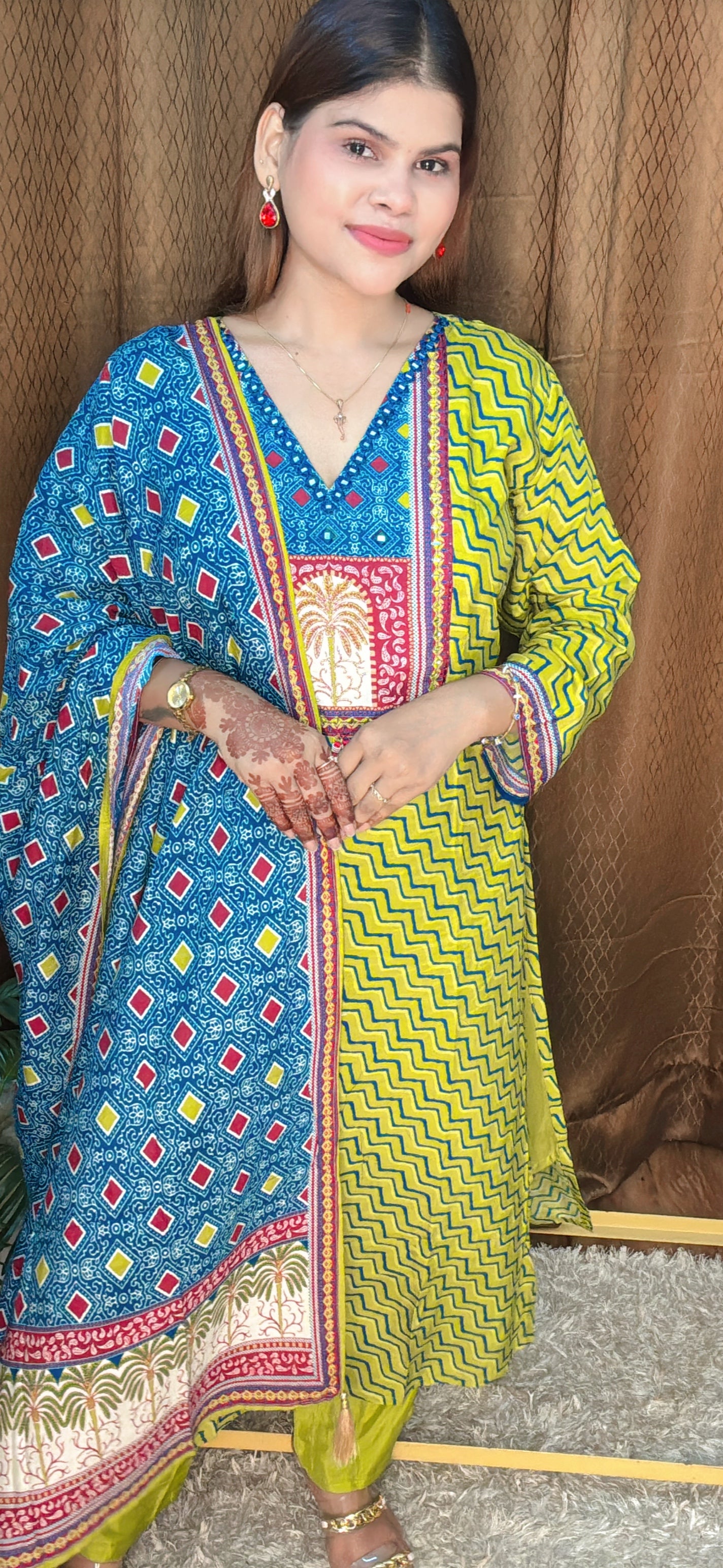Vibrant Ethnic Fusion Cotton 3pcs Set