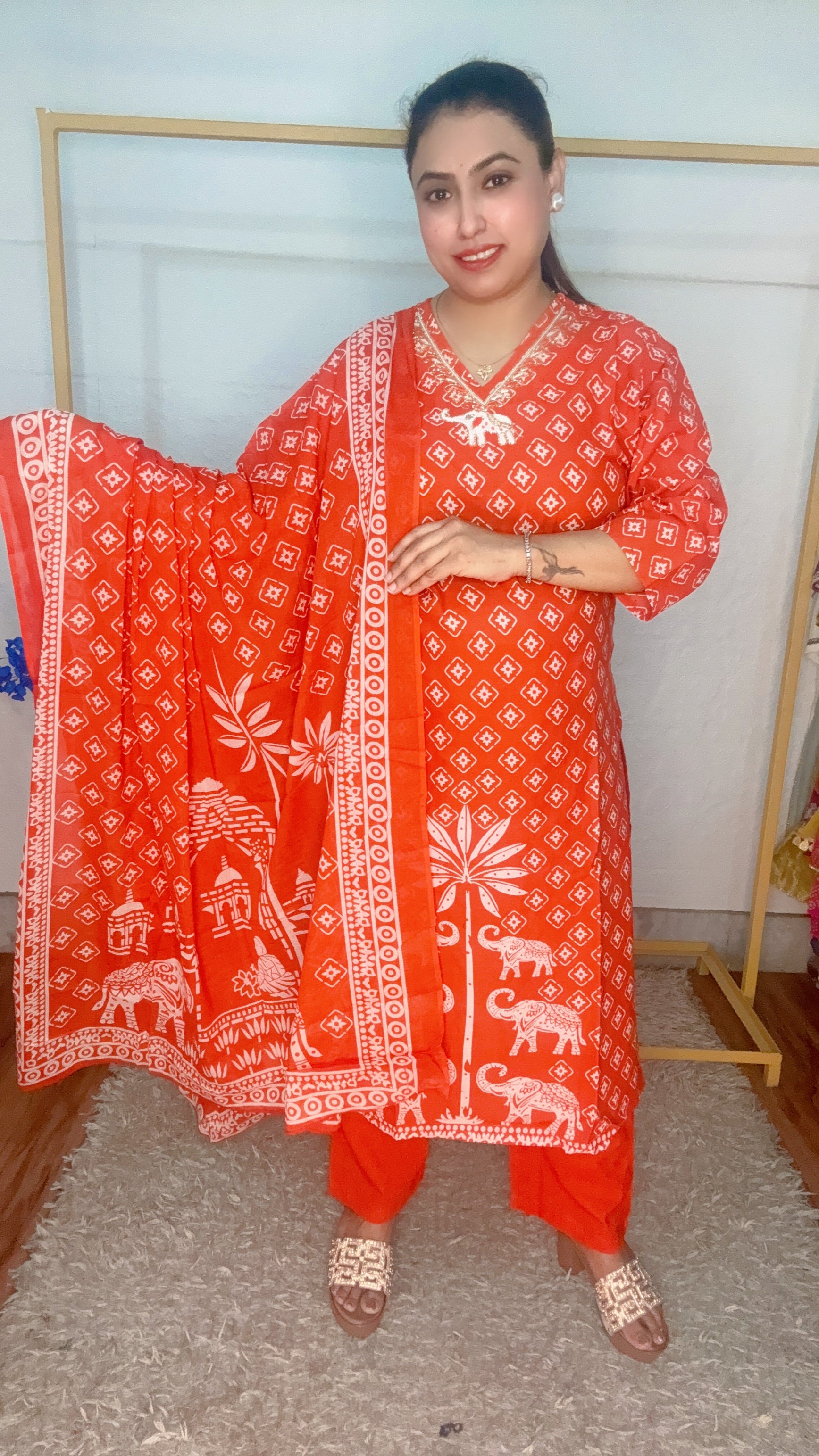 Elephant Design Pure Cotton Suit Set