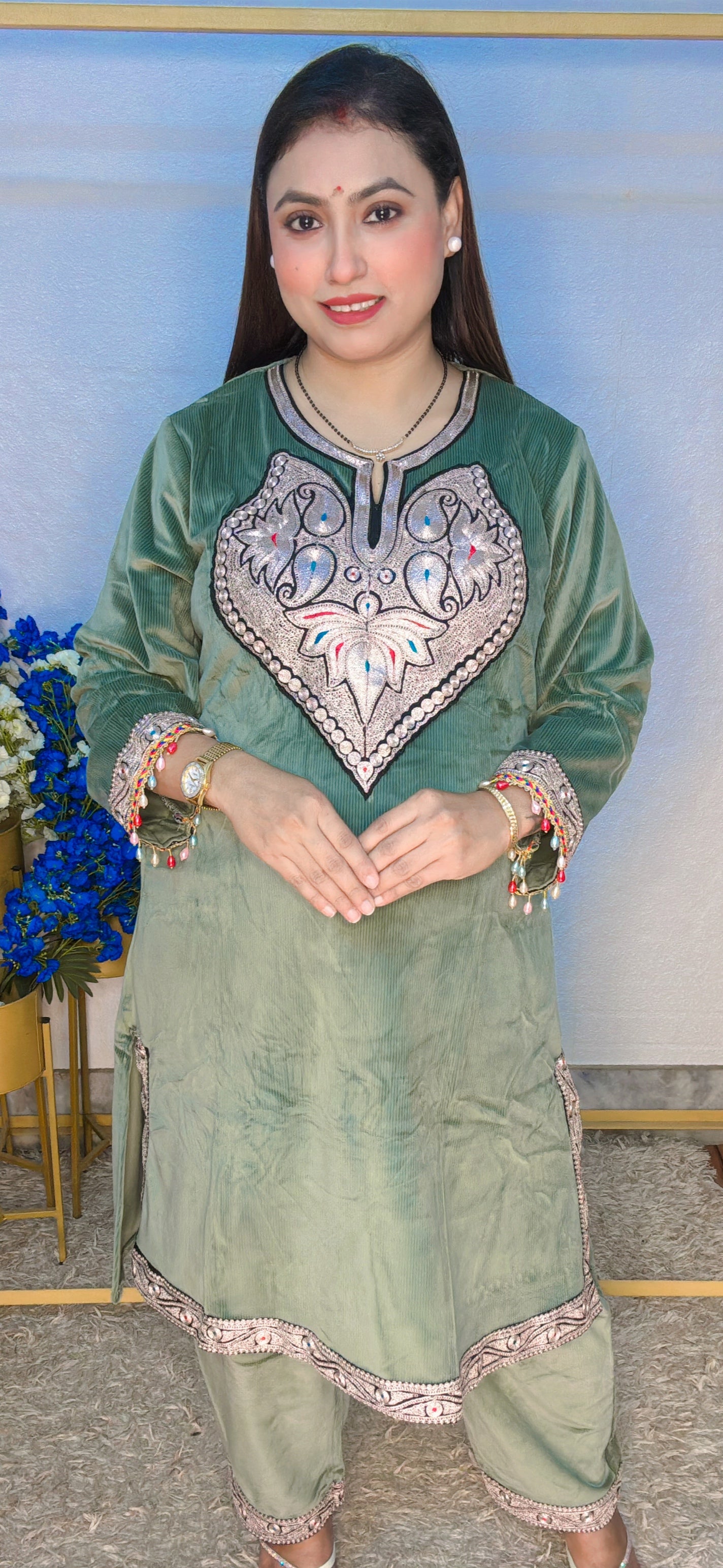 Zari work warm cordset