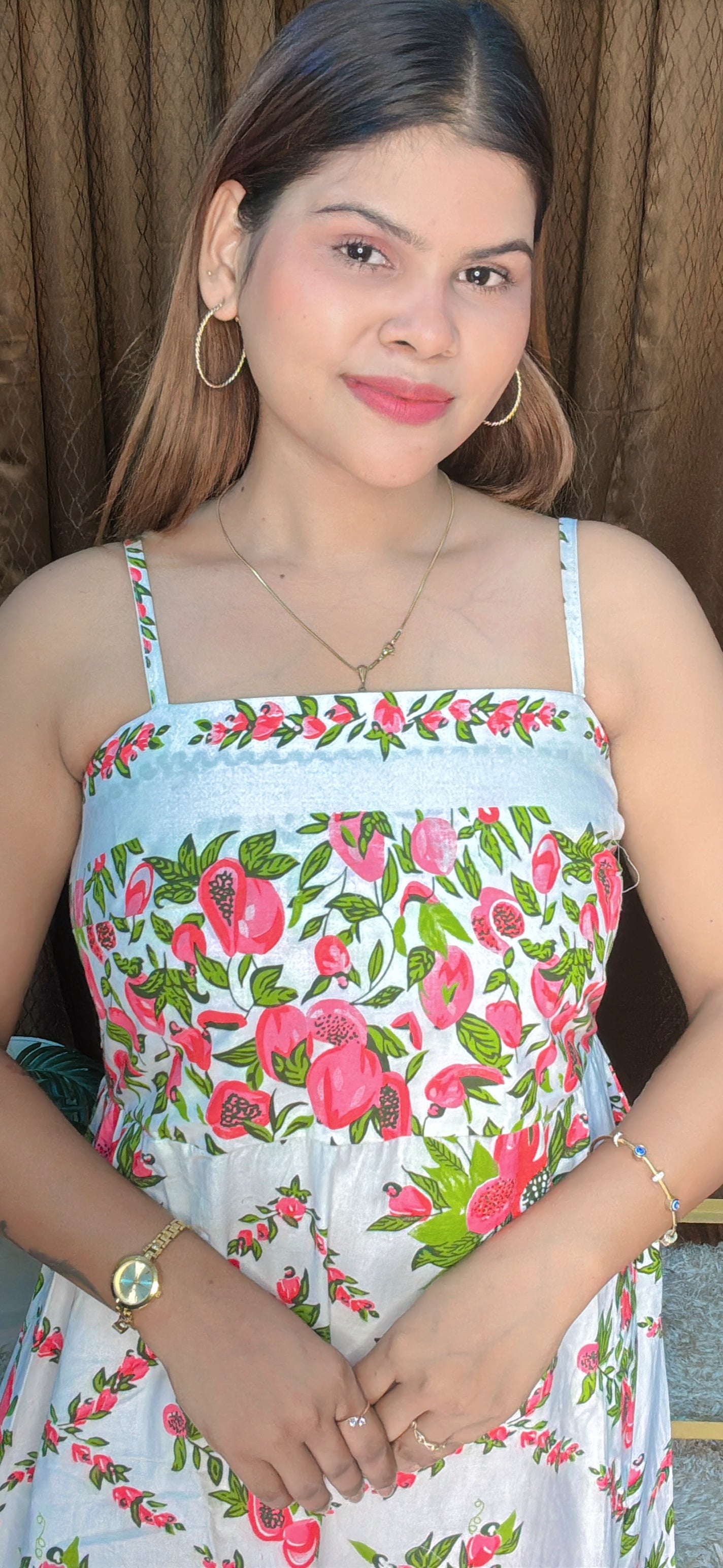 Blossom Breeze Cotton Full Length Dress