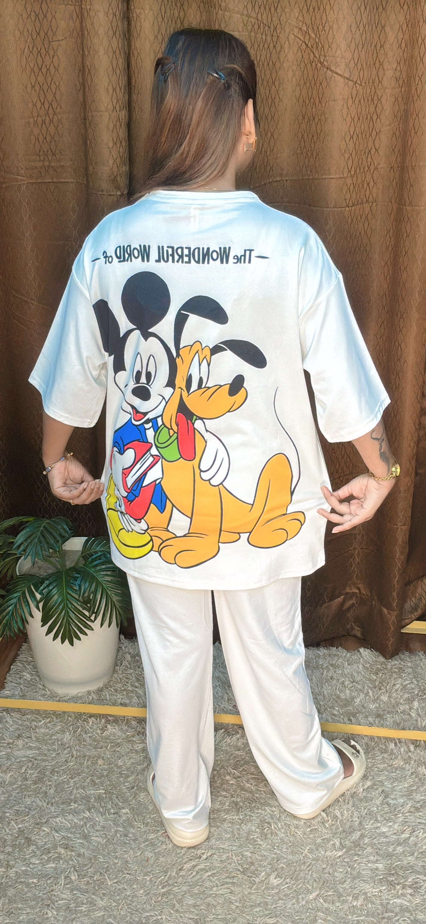 Imported Fabric Cartoon Print Daily Wear Cord Set
