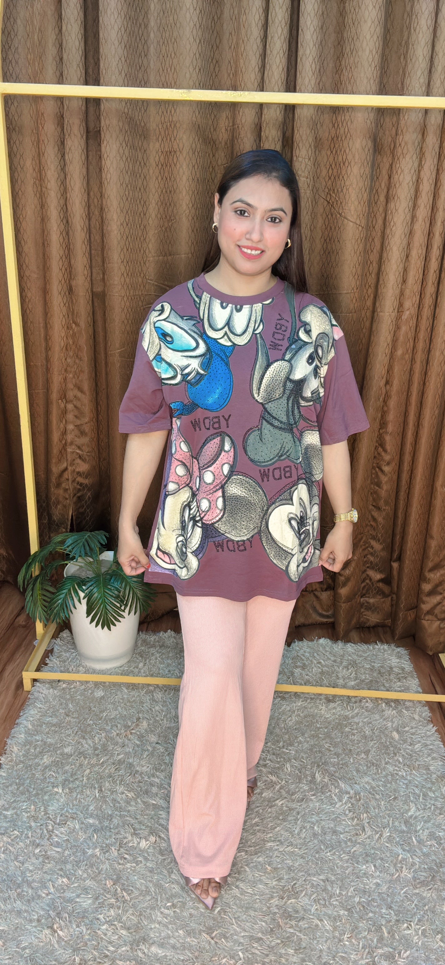 Cartoon Printed Over Size T Shirts