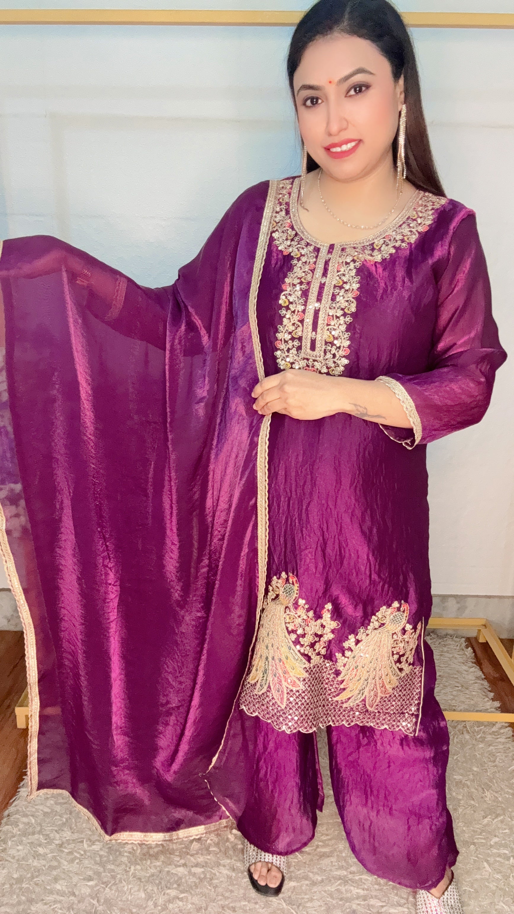 Peacock Daman 3pcs Suit