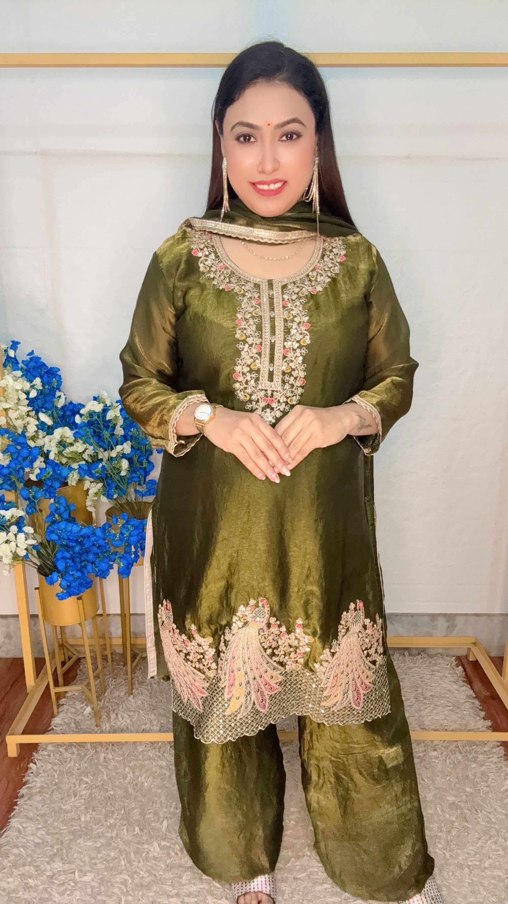 Peacock Daman 3pcs Suit