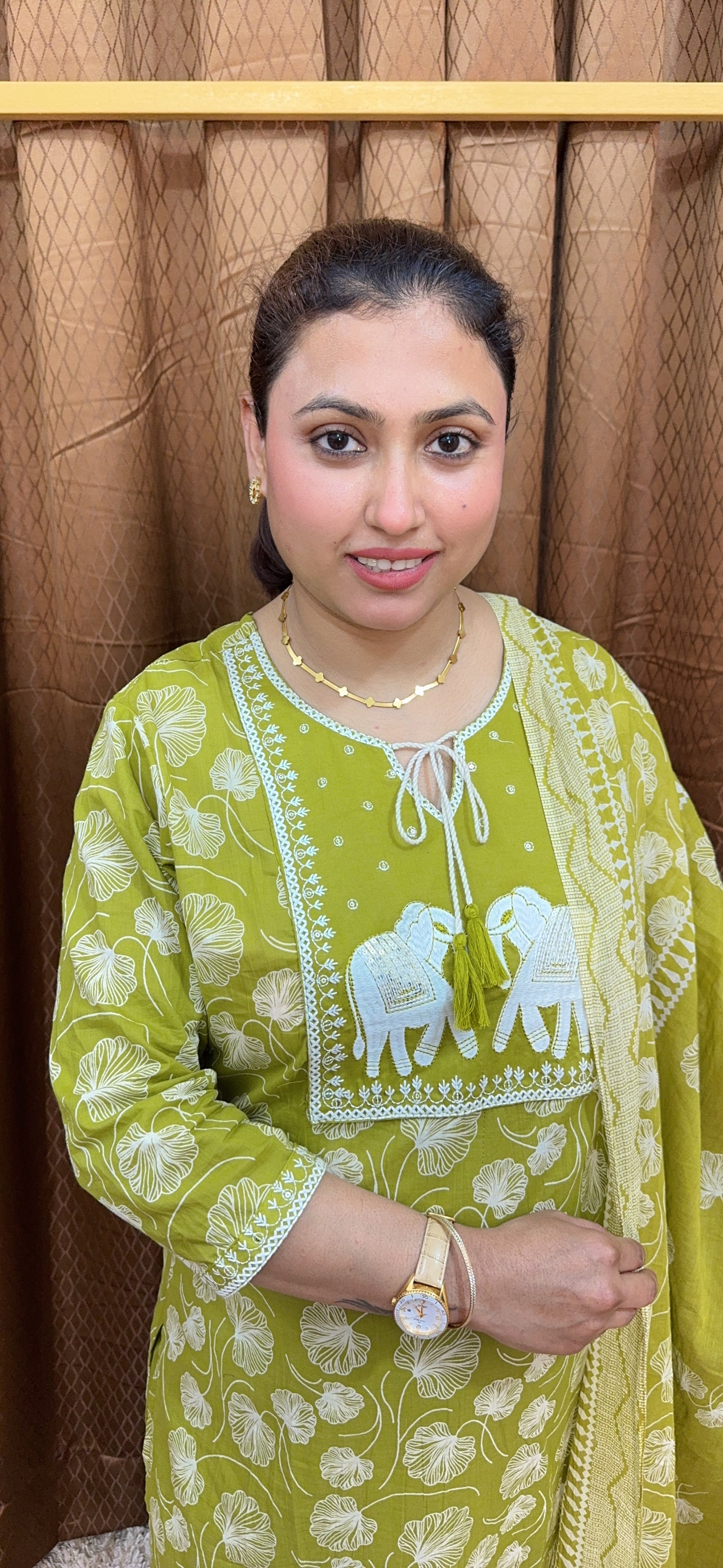 Haathi Pach Work Pure Cotton Digital Printed Suit Set With Dupatta