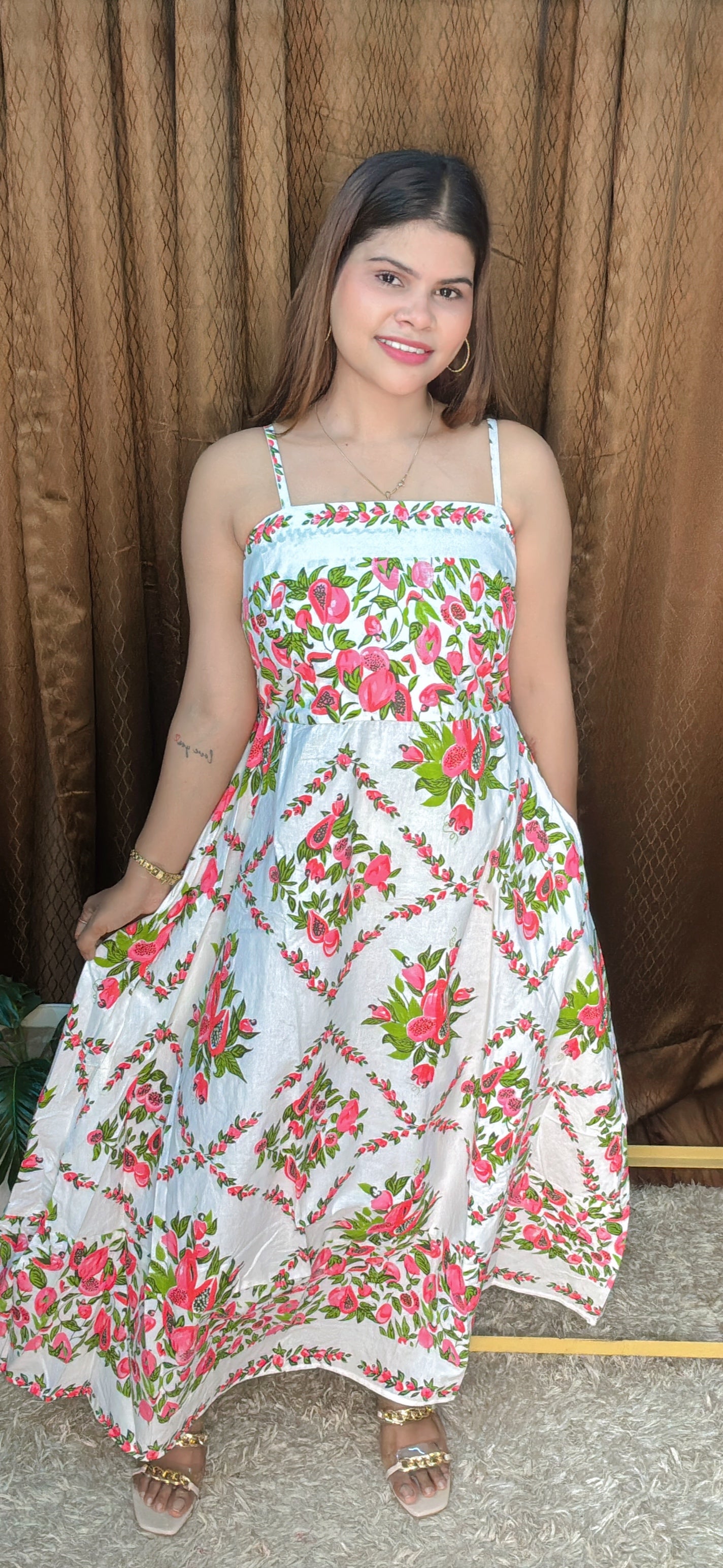 Blossom Breeze Cotton Full Length Dress