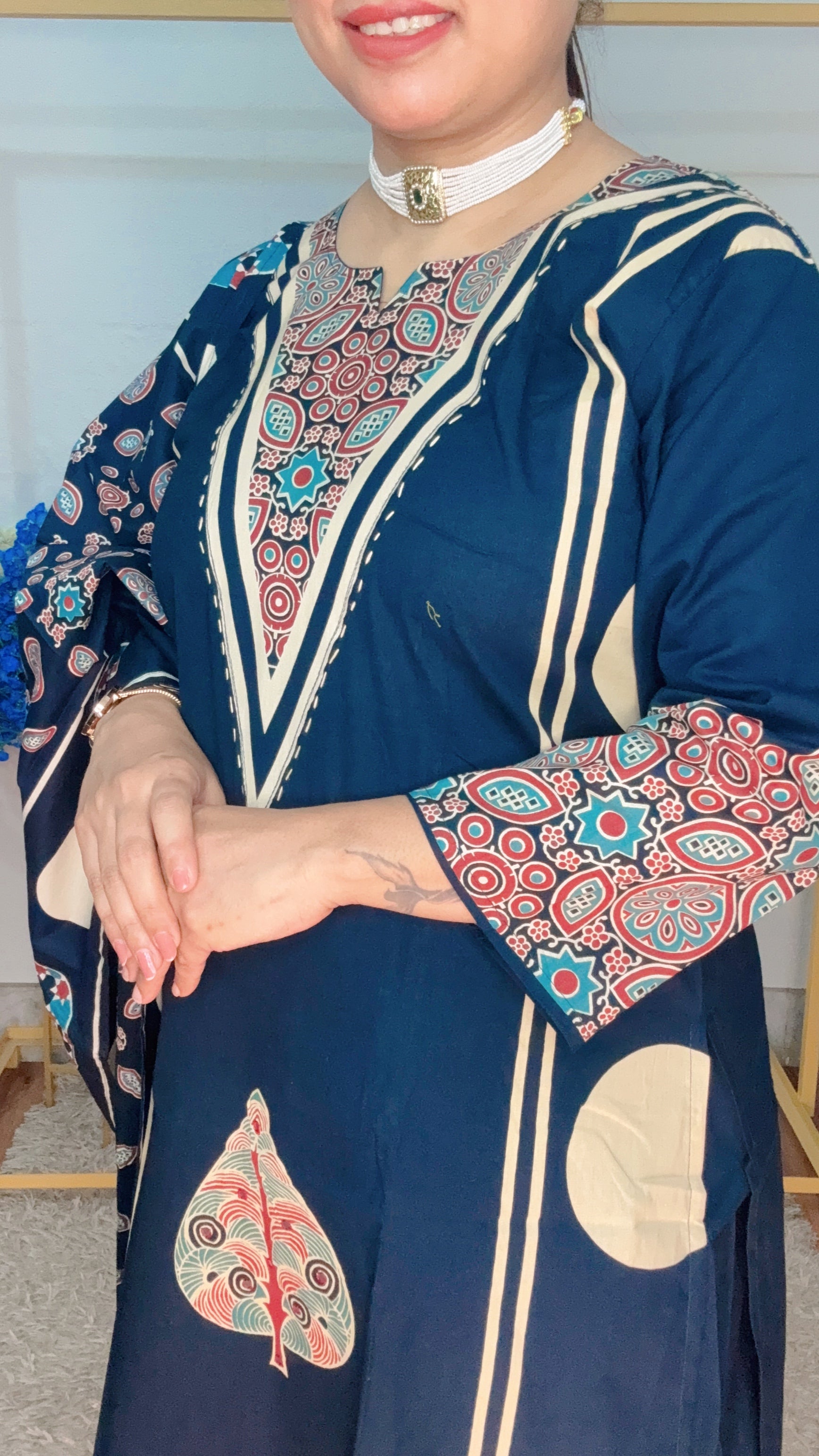 Heavy dabbu cotton digital print suit set
