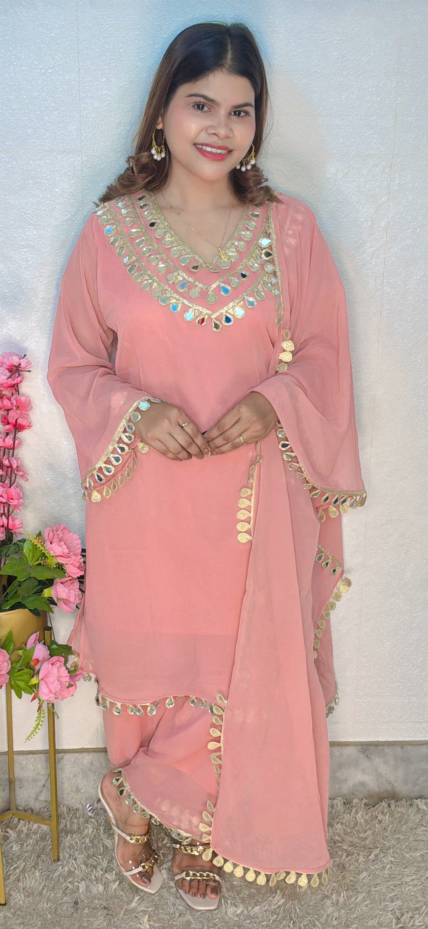 Mirror Work Georgette Suit Set