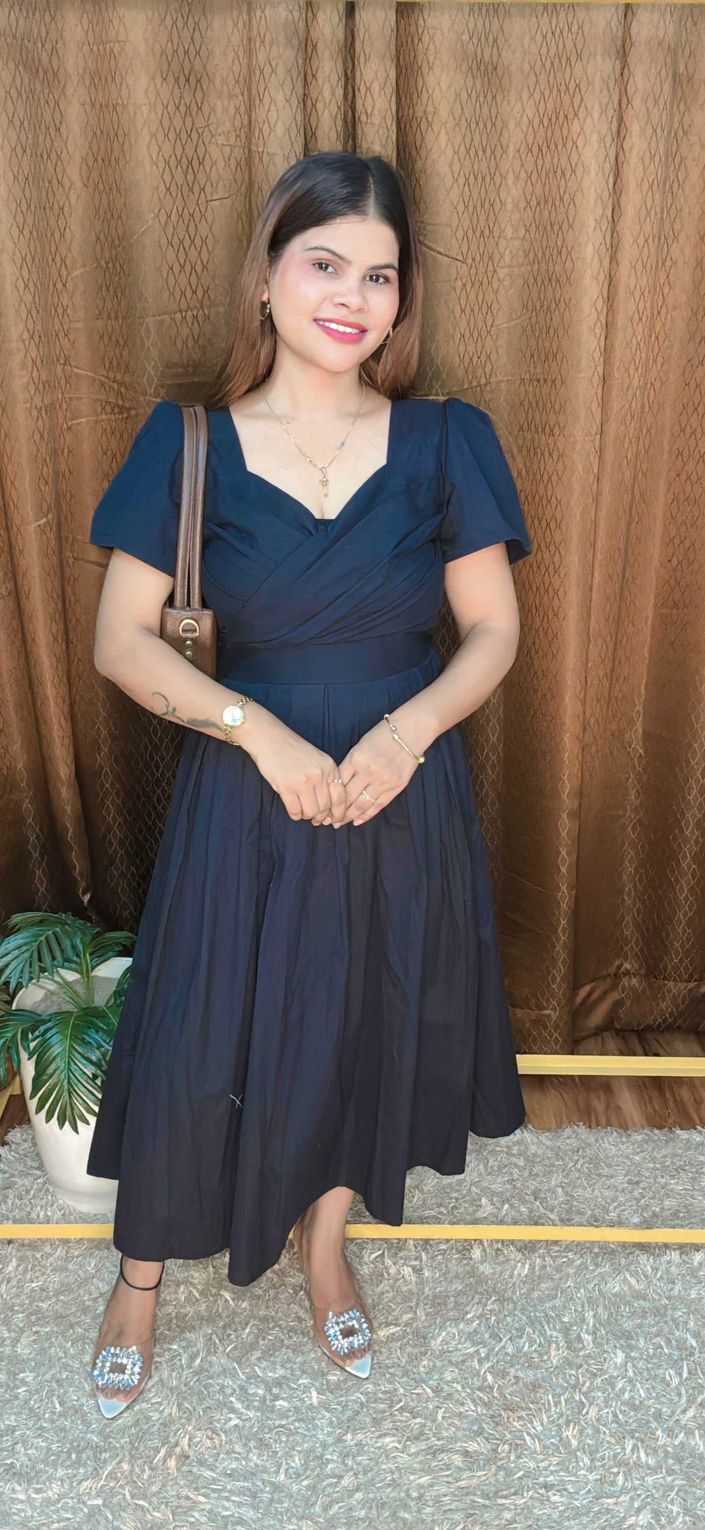 Pleated Pure Cotton Long Candy Dress
