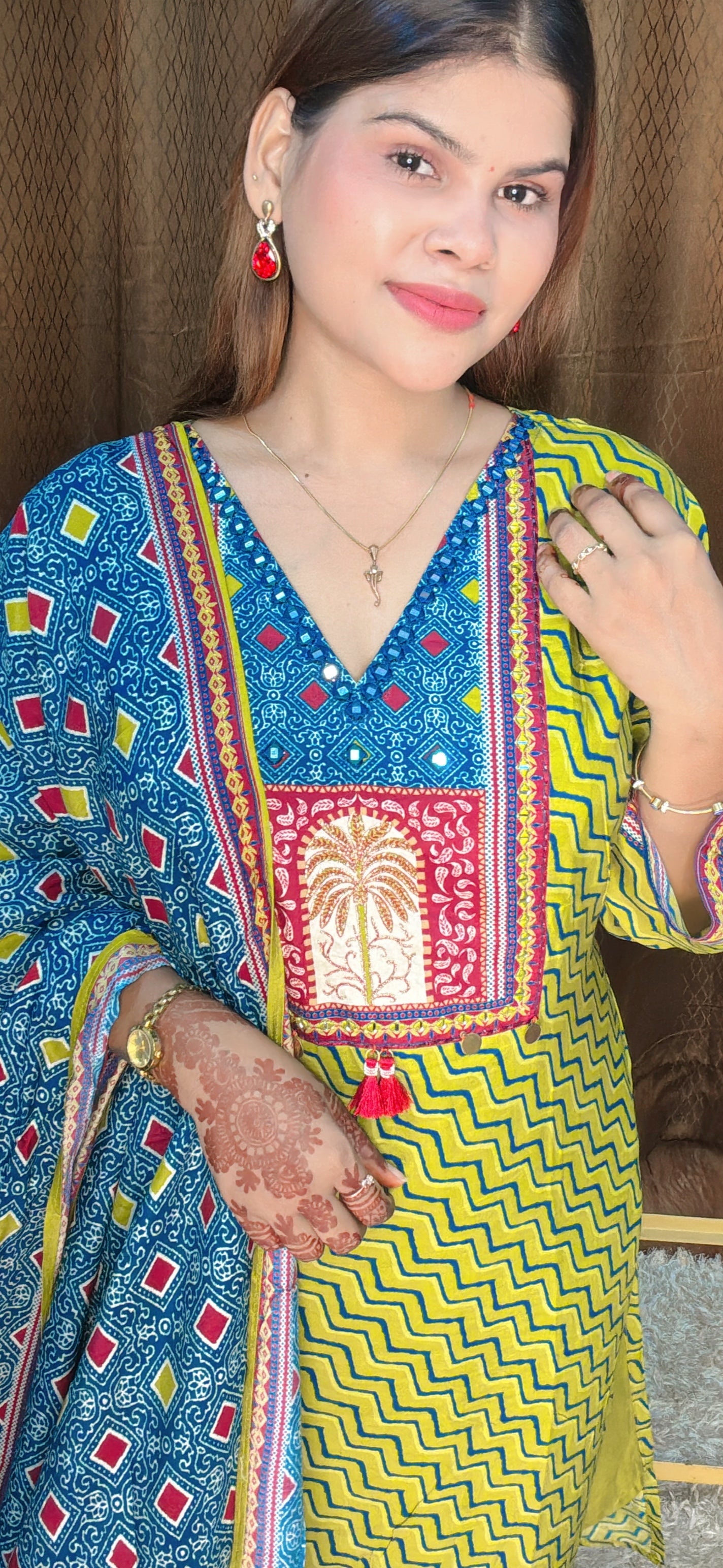 Vibrant Ethnic Fusion Cotton 3pcs Set