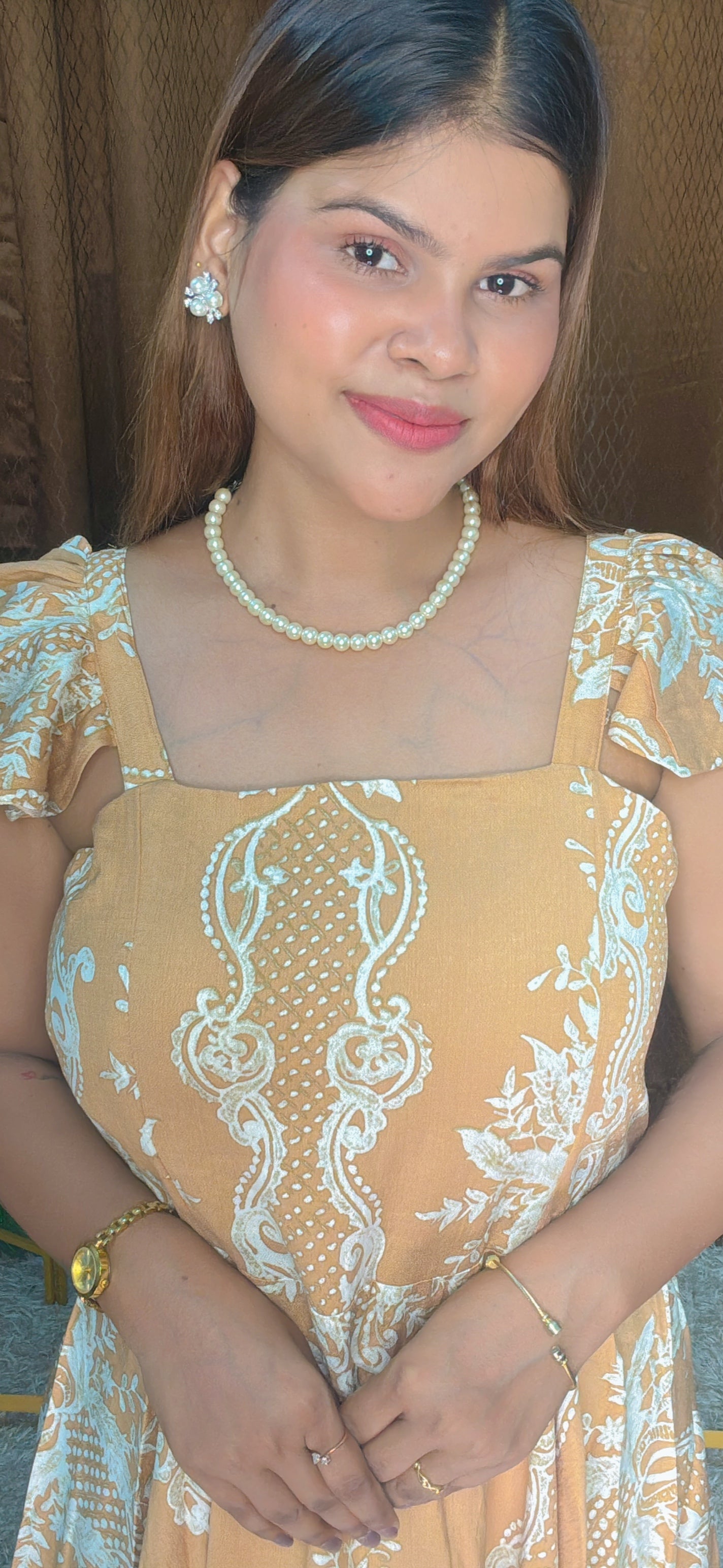 Emerald Grace Printed Flare Dress