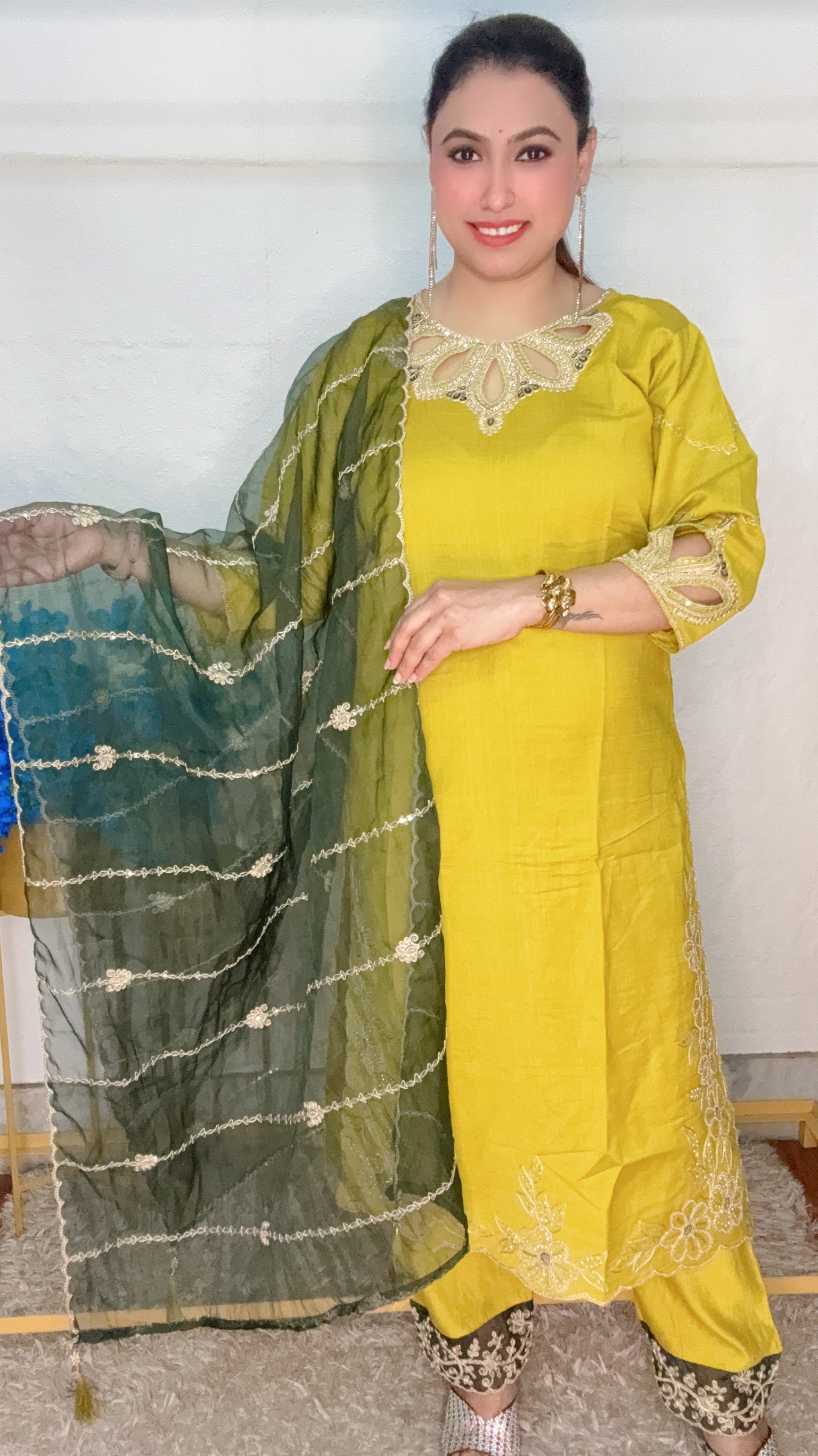 Gala Cutwork With Handwork 3pcs Set