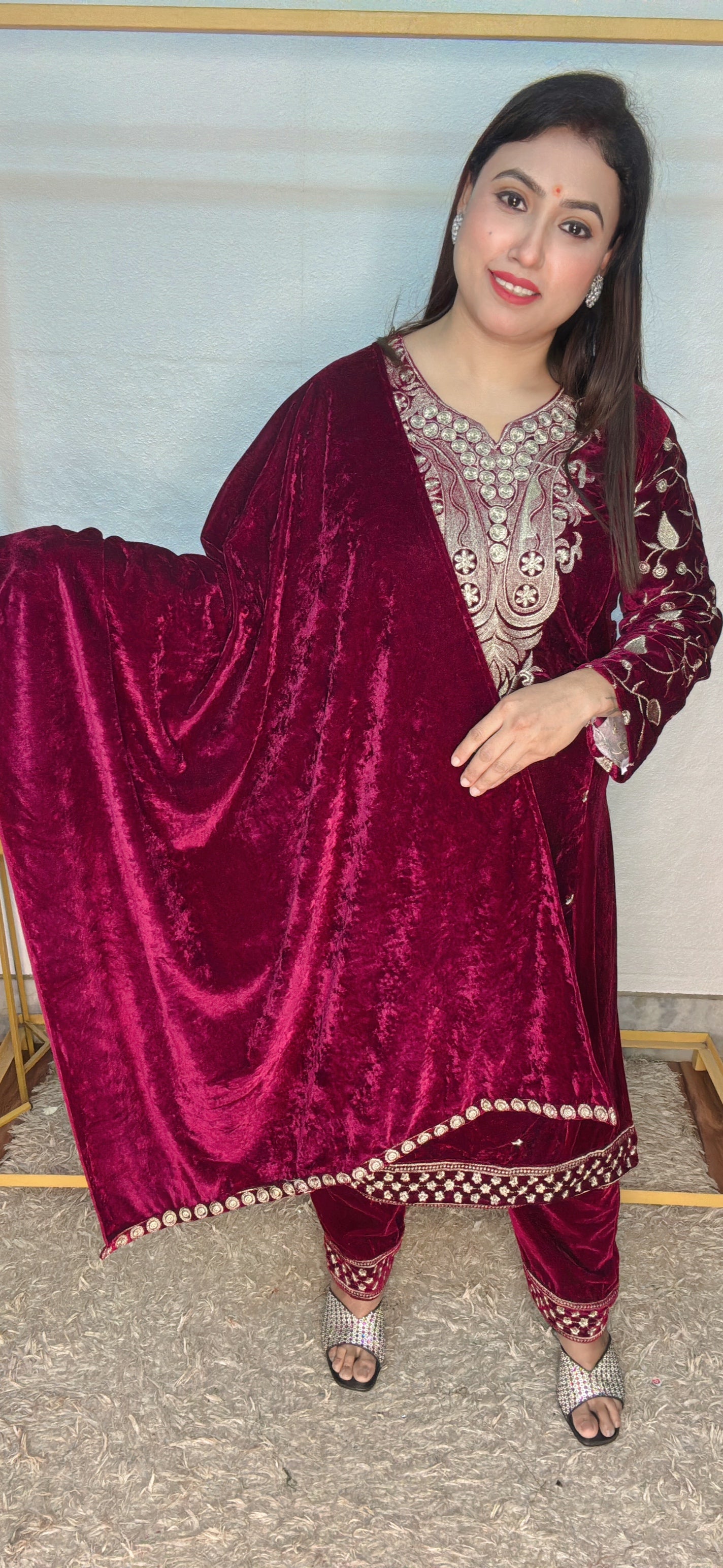 Velvet Machine Work Embroidery